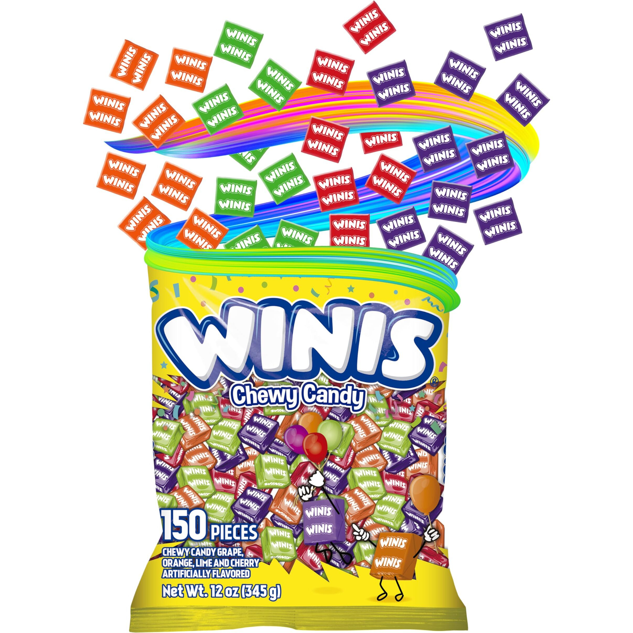 Chewy Candy Winis Original Variety Bag - Taffy Candy 150 Individually Wrapped Pieces- Sharing Size 12 Oz Bag Assorted Halloween Candy Mix
