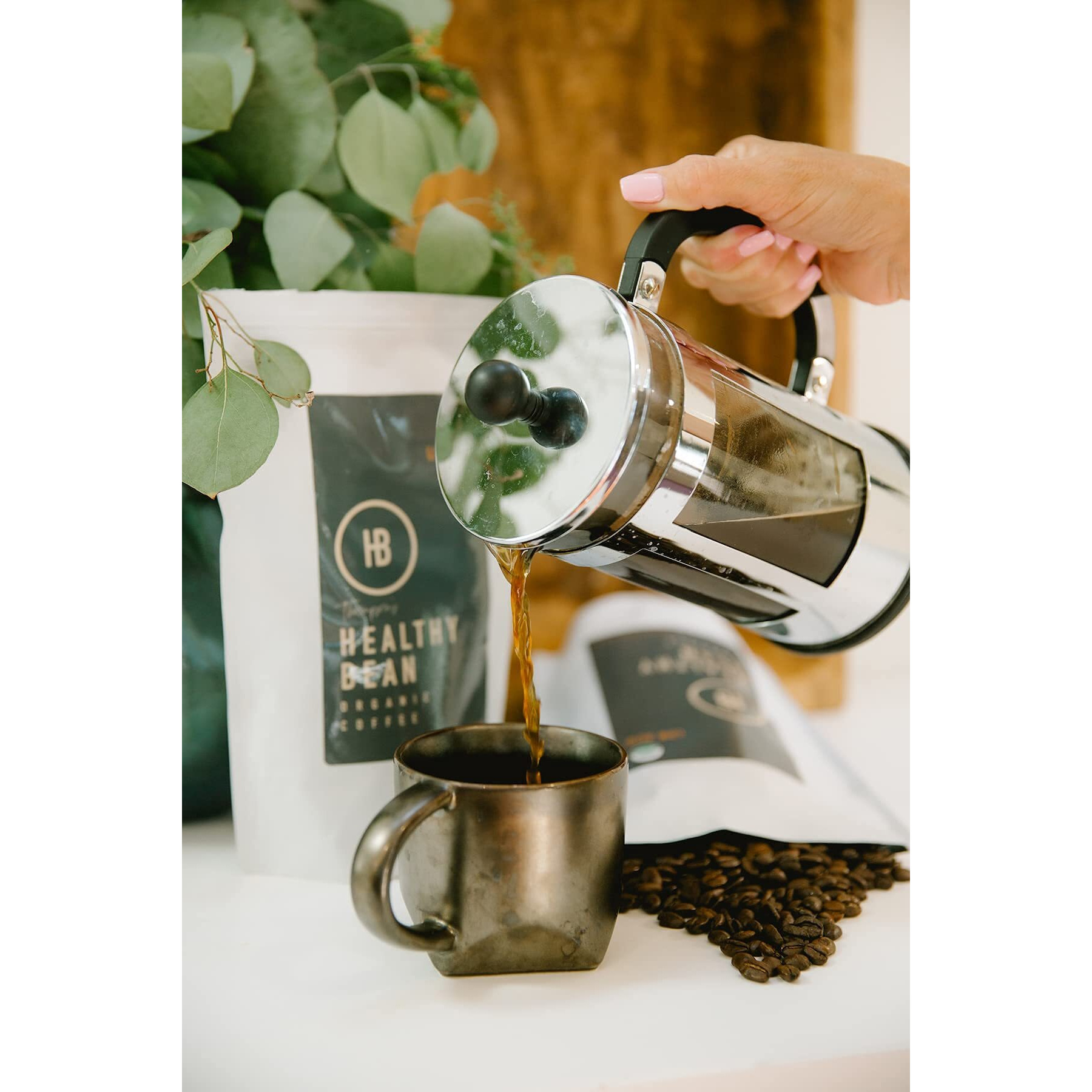 Healthy Bean Coffee - Organic Espresso Beans Whole - Low Acid Whole Bean Coffee, Strong, Rich Flavor Clean & Healthy Coffee - Usda Organic Low Acid Coffee Beans Whole, Mycotoxin Free Coffee, 11Oz