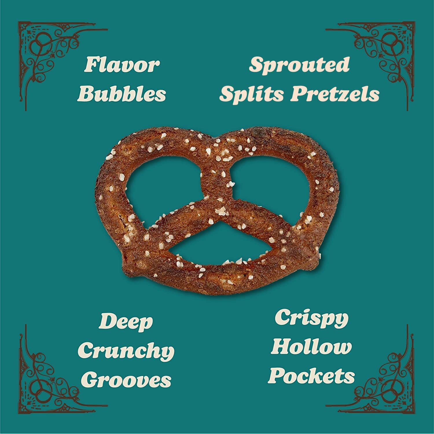 Unique Snacks Sprouted Splits Pretzels, Sprouted Pretzels, Delicious Homestyle Baked Snack Bag, Ou Kosher, And Non-Gmo Food, No Artificial Flavor, 8 Oz. Bag, Pack Of 6