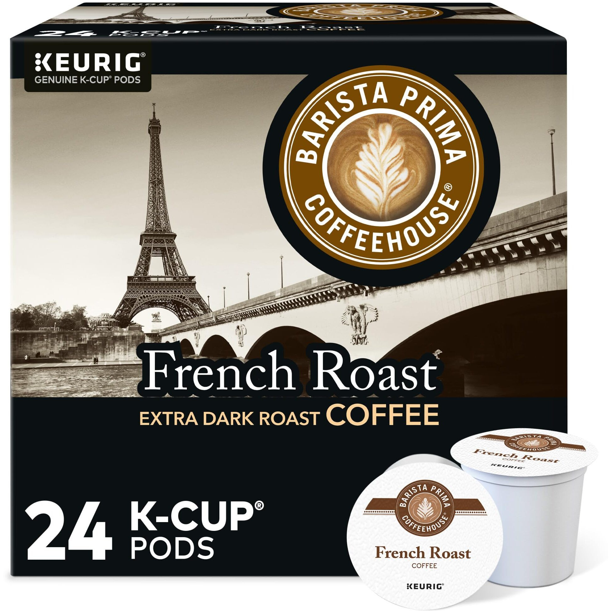 Barista Prima Coffeehouse, French Roast Keurig Single Serve K-Cup Pods, 96 Count