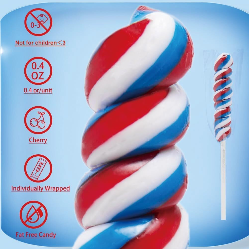 Twisty Lollipop, Rainbow Lollipops Individually Wrapped Bulk, Rainbow Candy For Children Kid's Whirley Lollipops Candy For Brithday, Blueberry 30 Pack