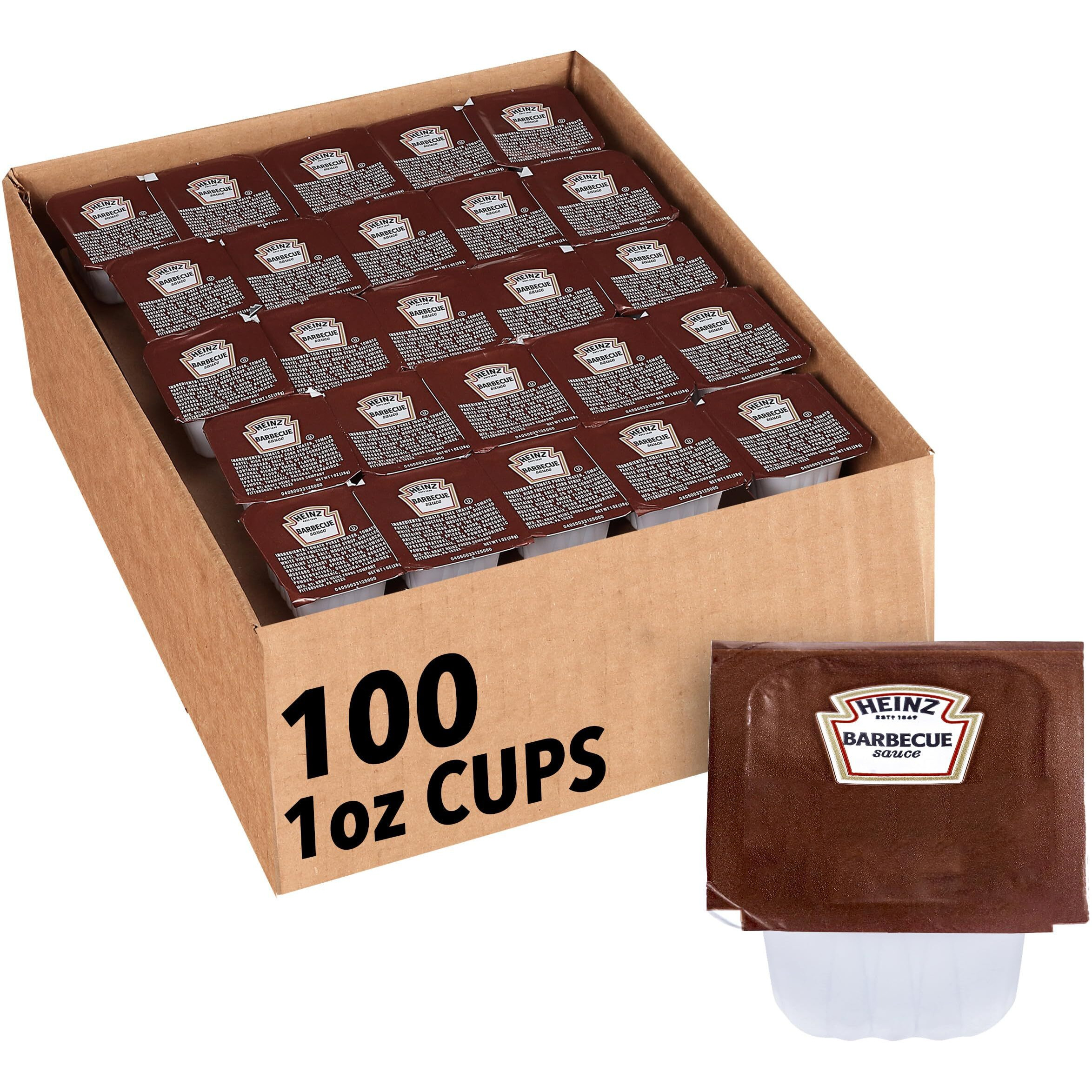Heinz Bbq Sauce Dip Cup Single Serve Packet (1 Oz Packets, Pack Of 100)