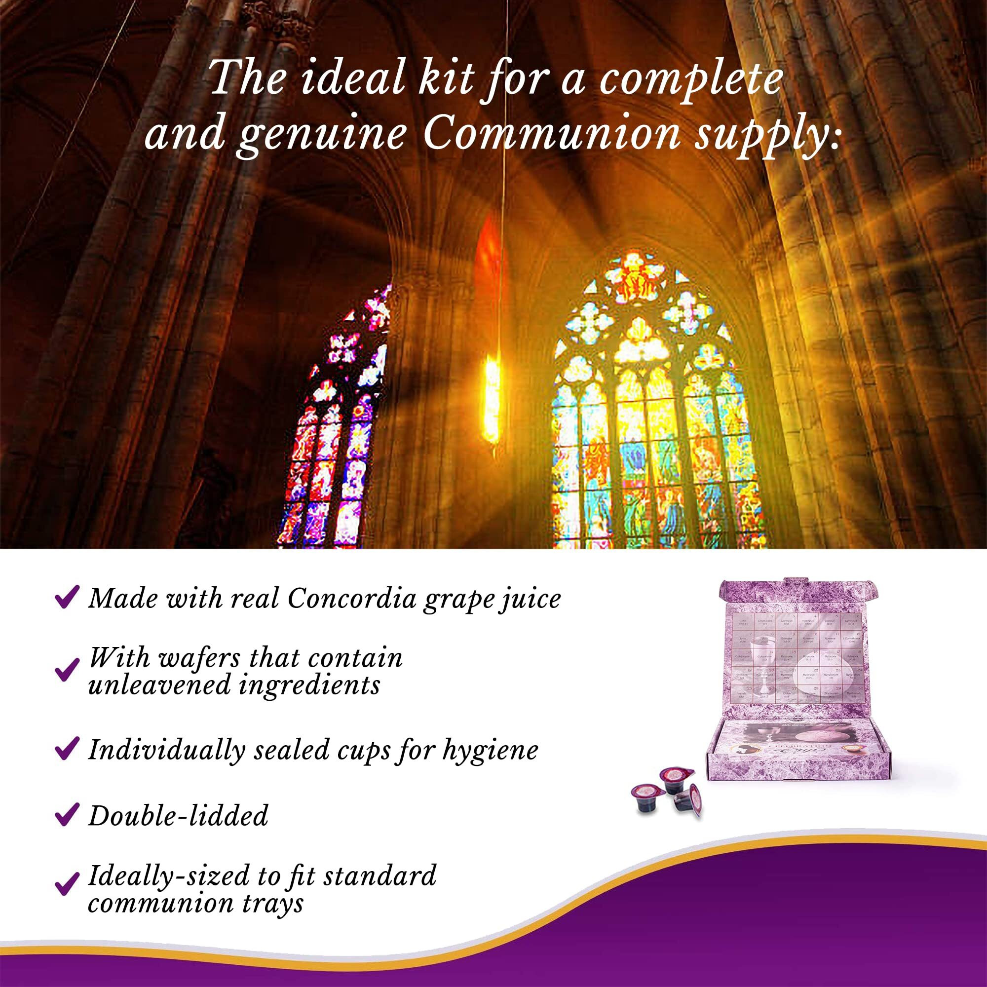Celebration Cup, Grape Juice And Wafer Communion Cups Set With A 30-Day Devotional, Pack Of 30