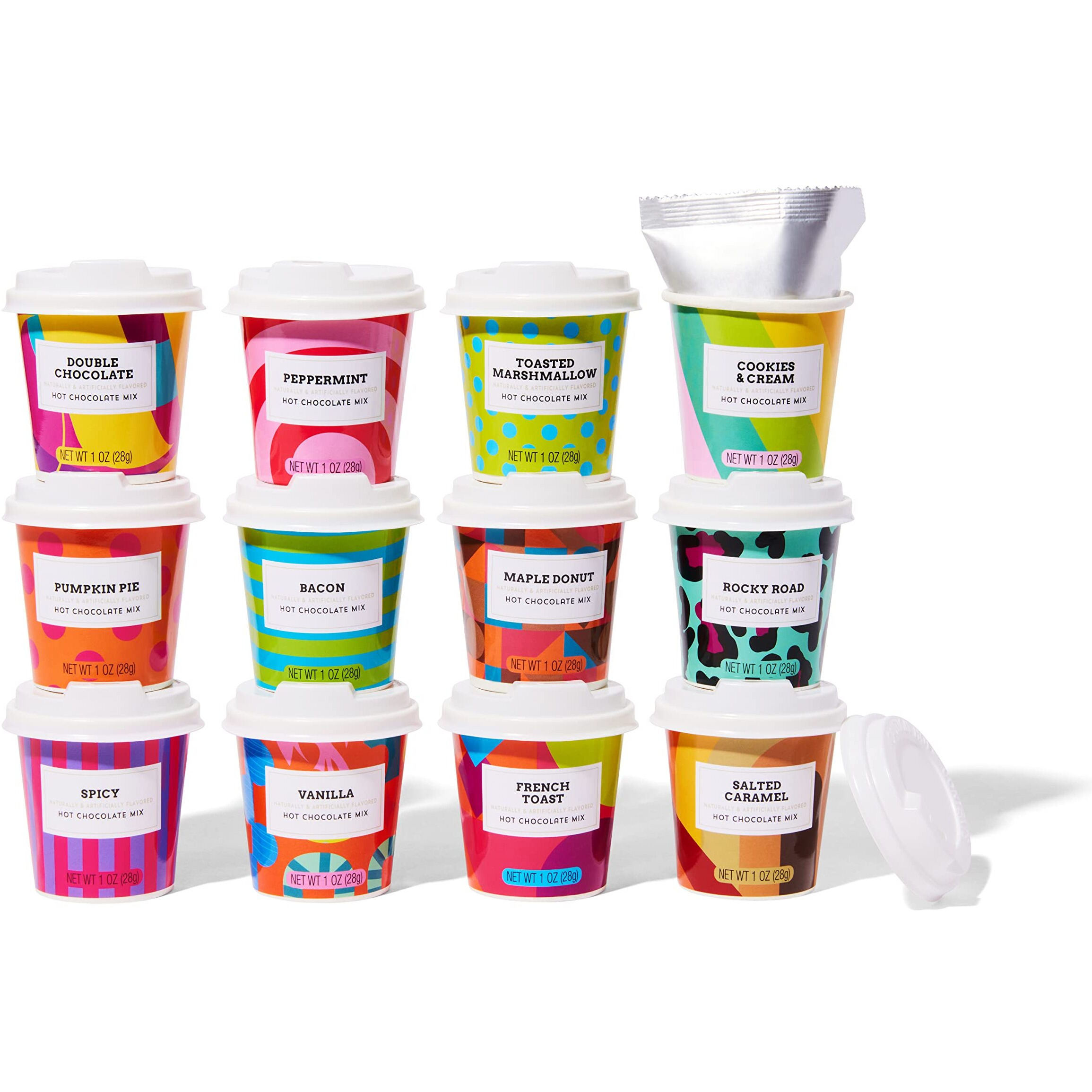 Bombombs, Hot Chocolate Mix Gift Set With Mini Cup Packaging, Dessert Flavors Include Rocky Road, Cookies Butter, Pumpkin Pie & More, Set Of 12