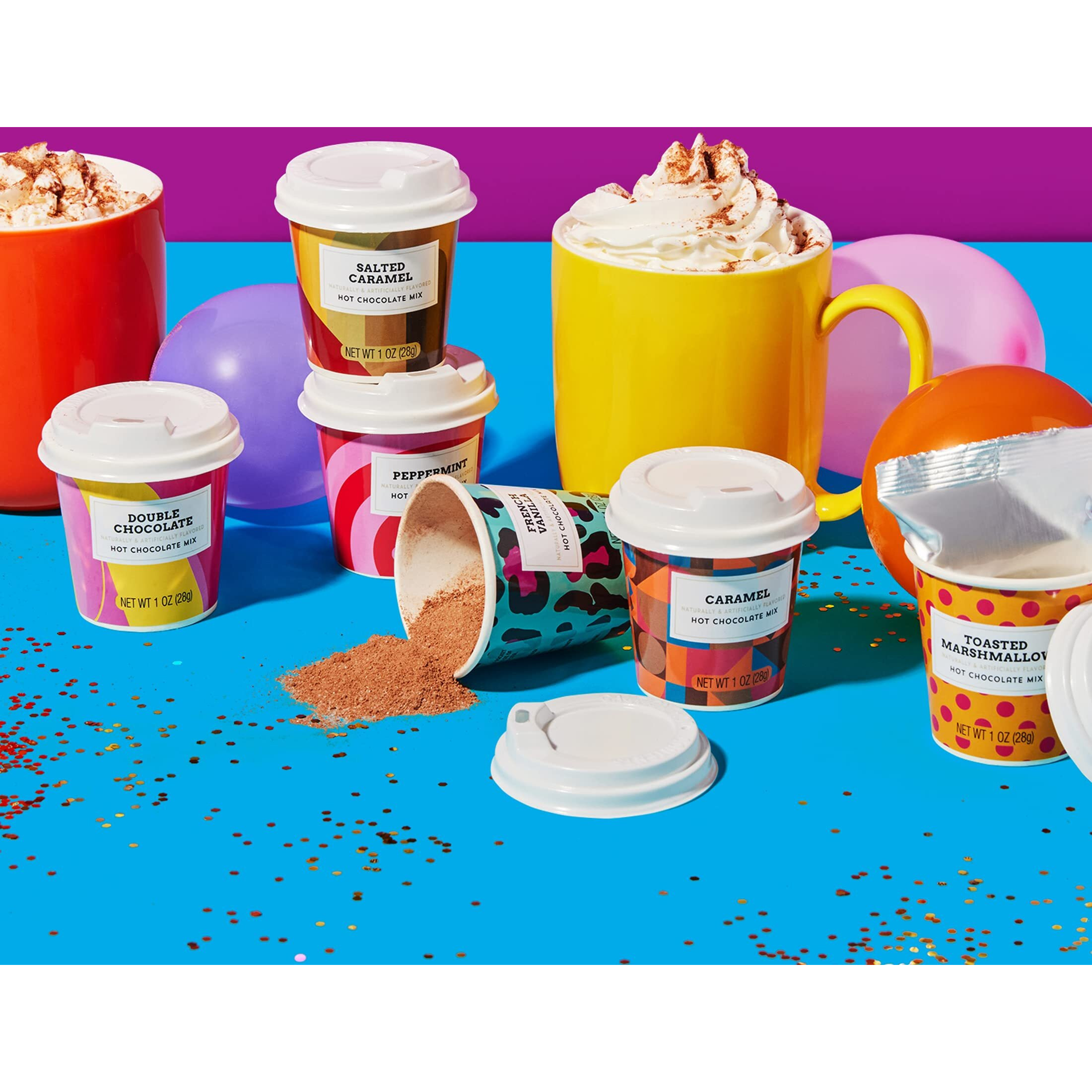 Bombombs, Hot Chocolate Mix Gift Set With Mini Cup Packaging, Dessert Flavors Include Rocky Road, Cookies Butter, Pumpkin Pie & More, Set Of 12