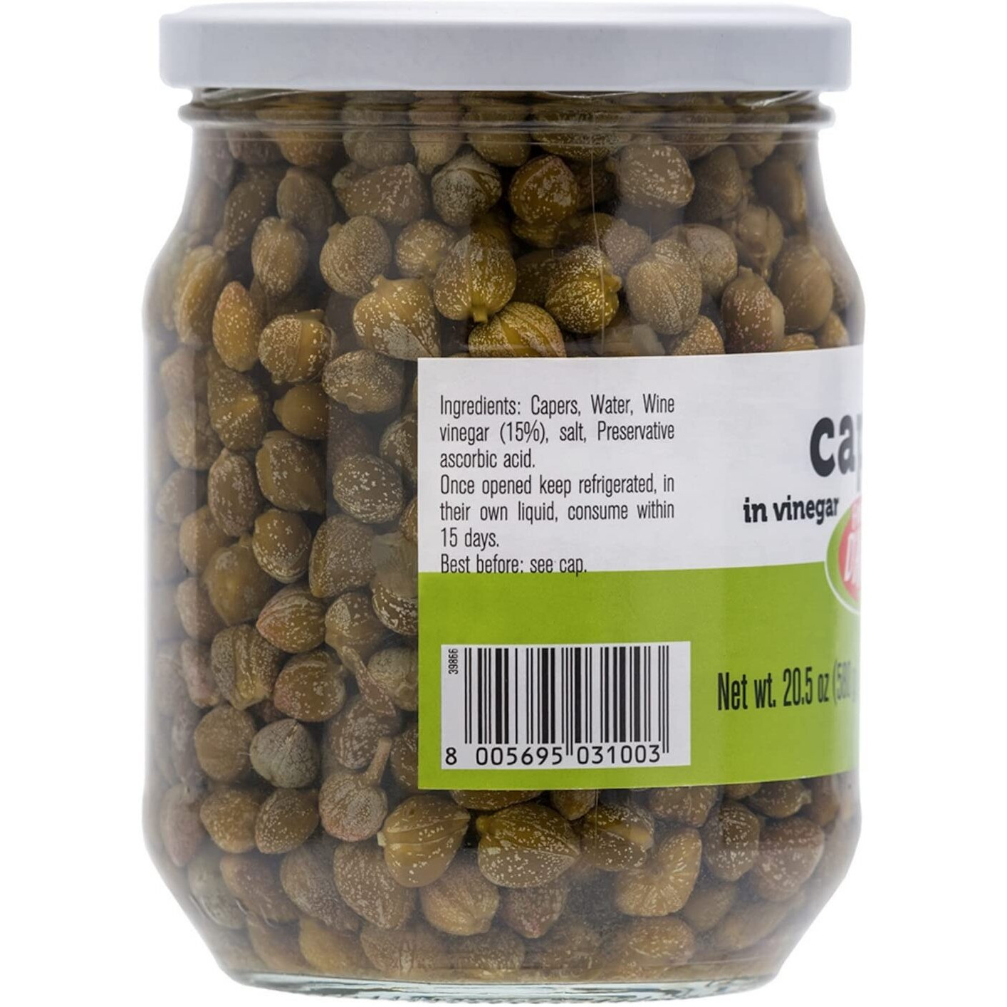 Capers, 9, Premium Quality Italian Capers In Brine, Jar, 20.5Oz,Non-Gmo, Product Of Italy, Fratelli D'Amico (20.5Oz)