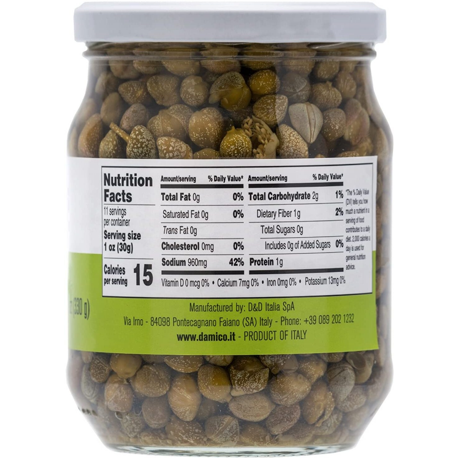 Capers, 9, Premium Quality Italian Capers In Brine, Jar, 20.5Oz,Non-Gmo, Product Of Italy, Fratelli D'Amico (20.5Oz)