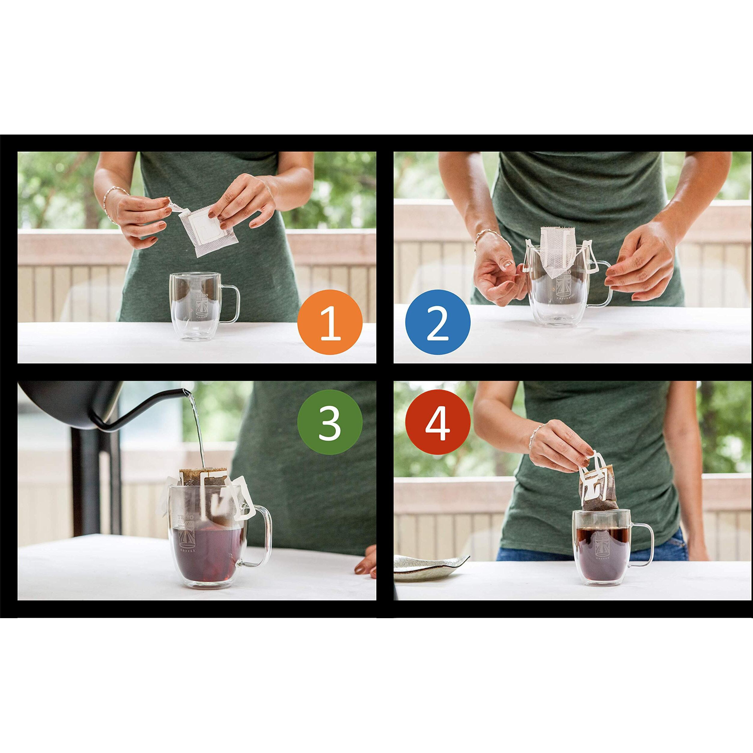 Tribo Coffee Single-Serve Portable Pour Over Drip Coffee - Variety - 10 Servings (Light, Medium & Med-Dark Roasts)