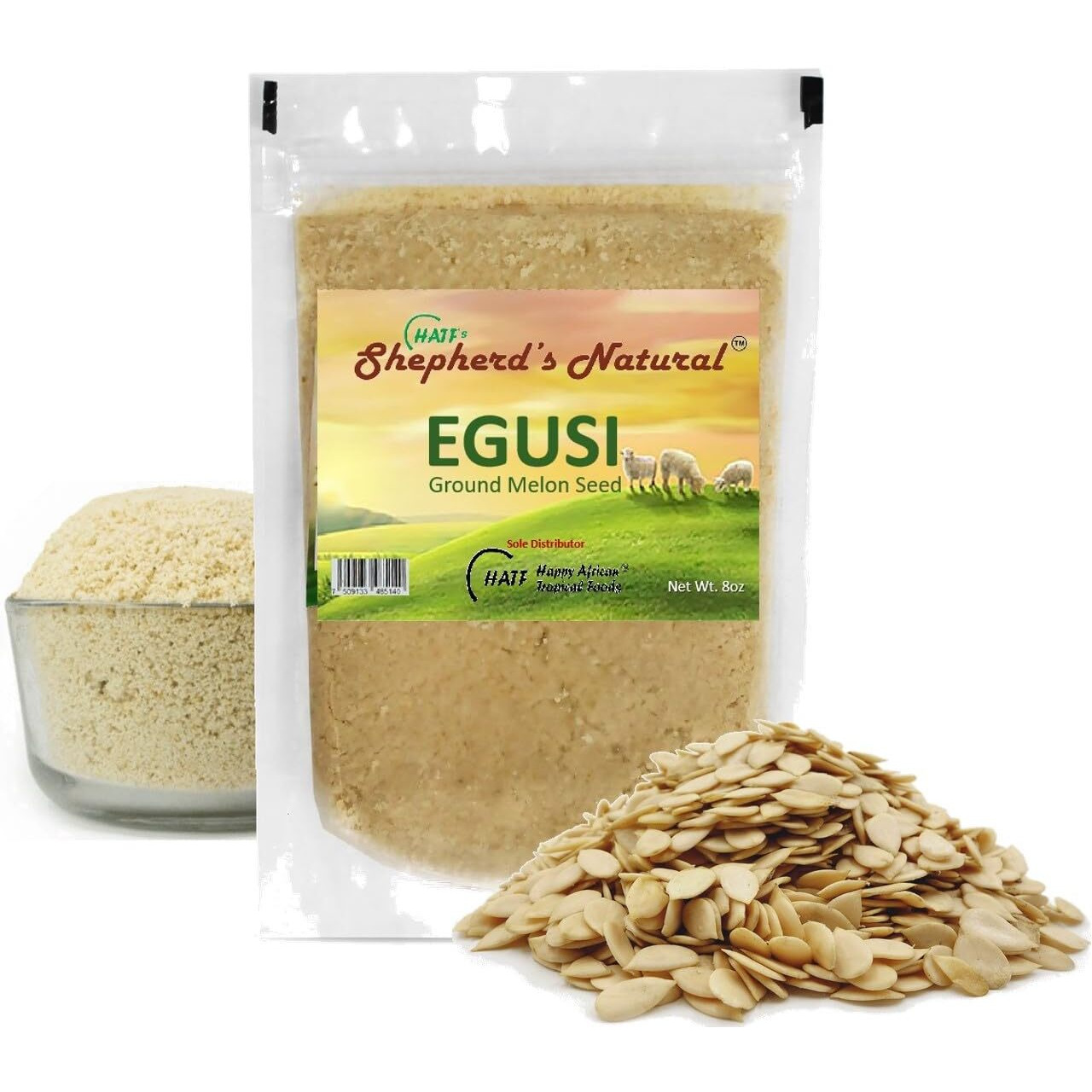 Egusi By Shepherds Natural, Ground Melon Seeds,100% All Natural 227 Grams / 8Oz