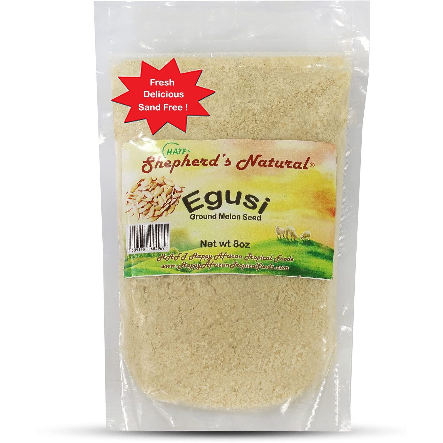 Egusi By Shepherds Natural, Ground Melon Seeds,100% All Natural 227 Grams / 8Oz