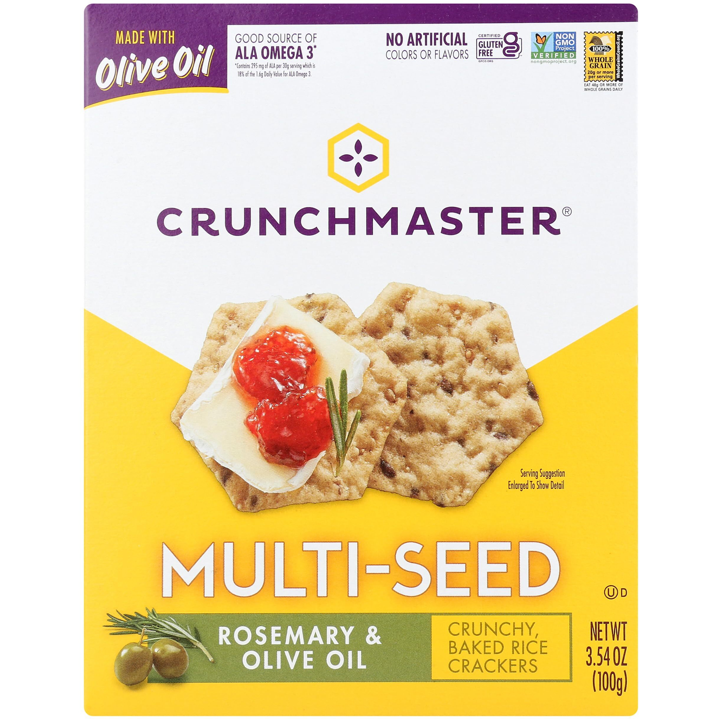 Crunchmaster Rosemary & Olive Oil Multi-Seed Crackers, 3.54 Oz