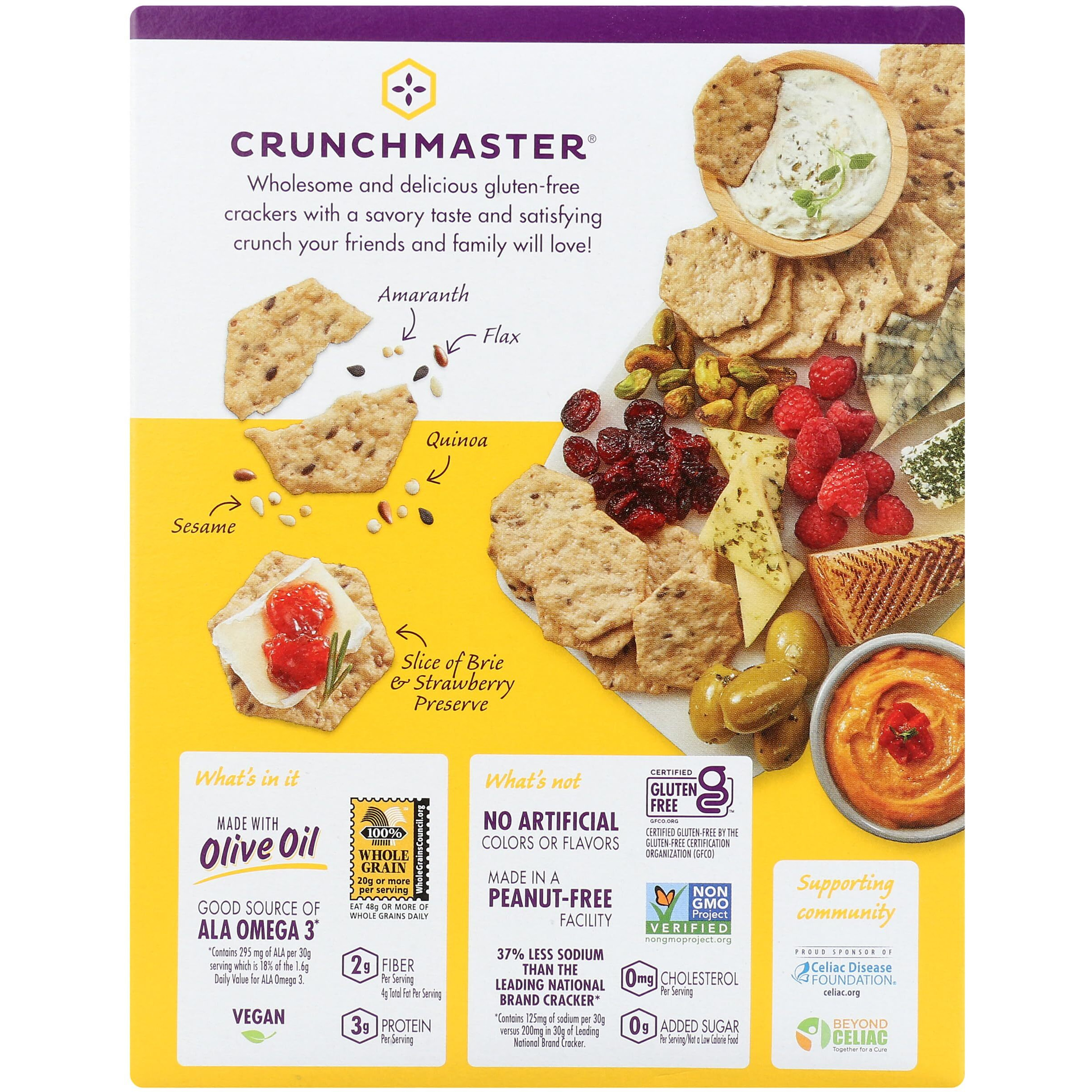 Crunchmaster Rosemary & Olive Oil Multi-Seed Crackers, 3.54 Oz