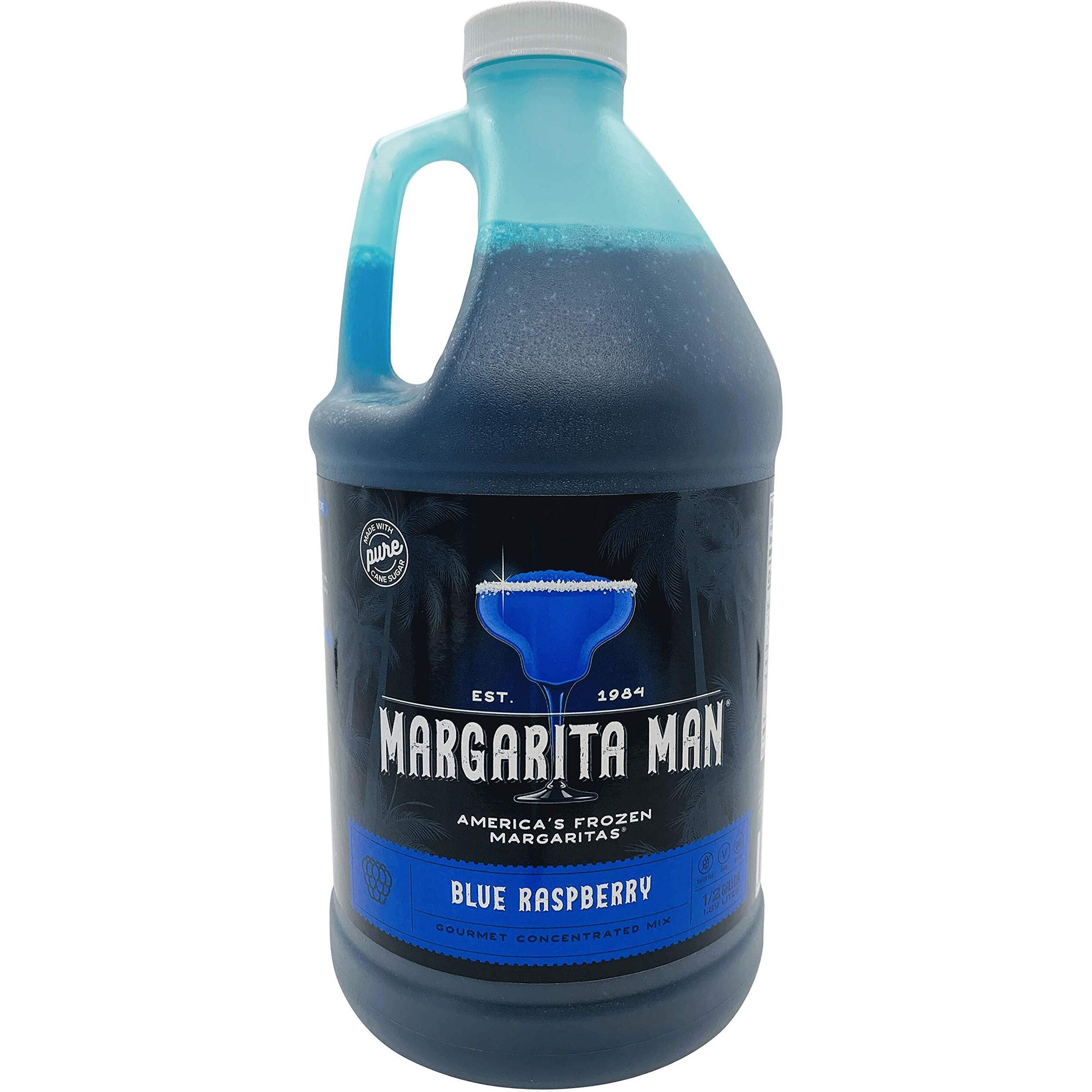 Margarita Man Blue Raspberry Slush Mix | Blue Raspberry Daiquiri Mix | 64Oz Bottle, Makes 56 Drinks | Bars, Restaurants, At Home | Pure Cane Sugar