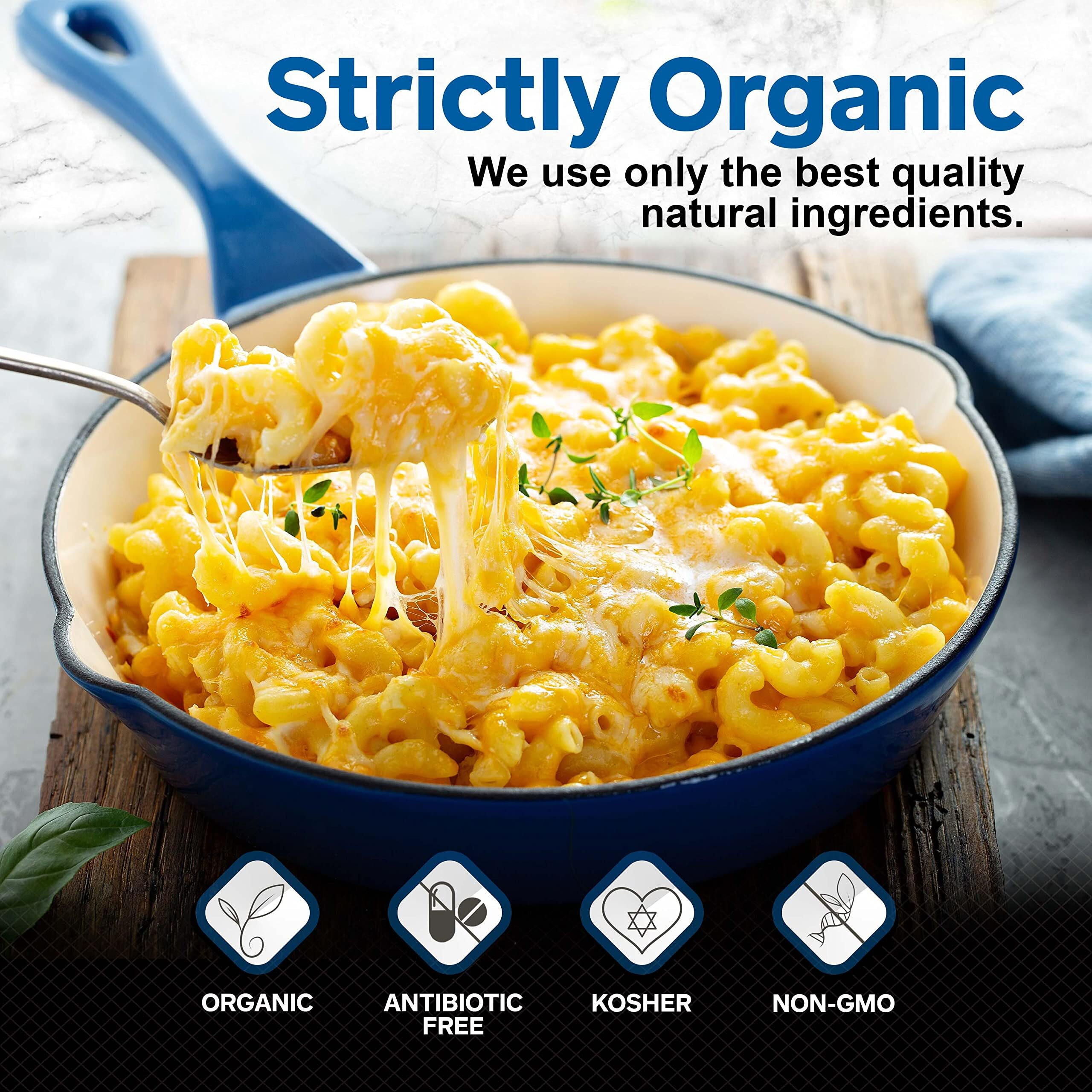 Healthier Comforts Organic White Cheddar Cheese Powder | Gluten Free, Kosher, Keto-Friendly, Non-Gmo, Antibiotic & Hormone Free | Perfect For Popcorn Seasoning, Mac And Cheese, Pasta & Sauces (7 Oz)