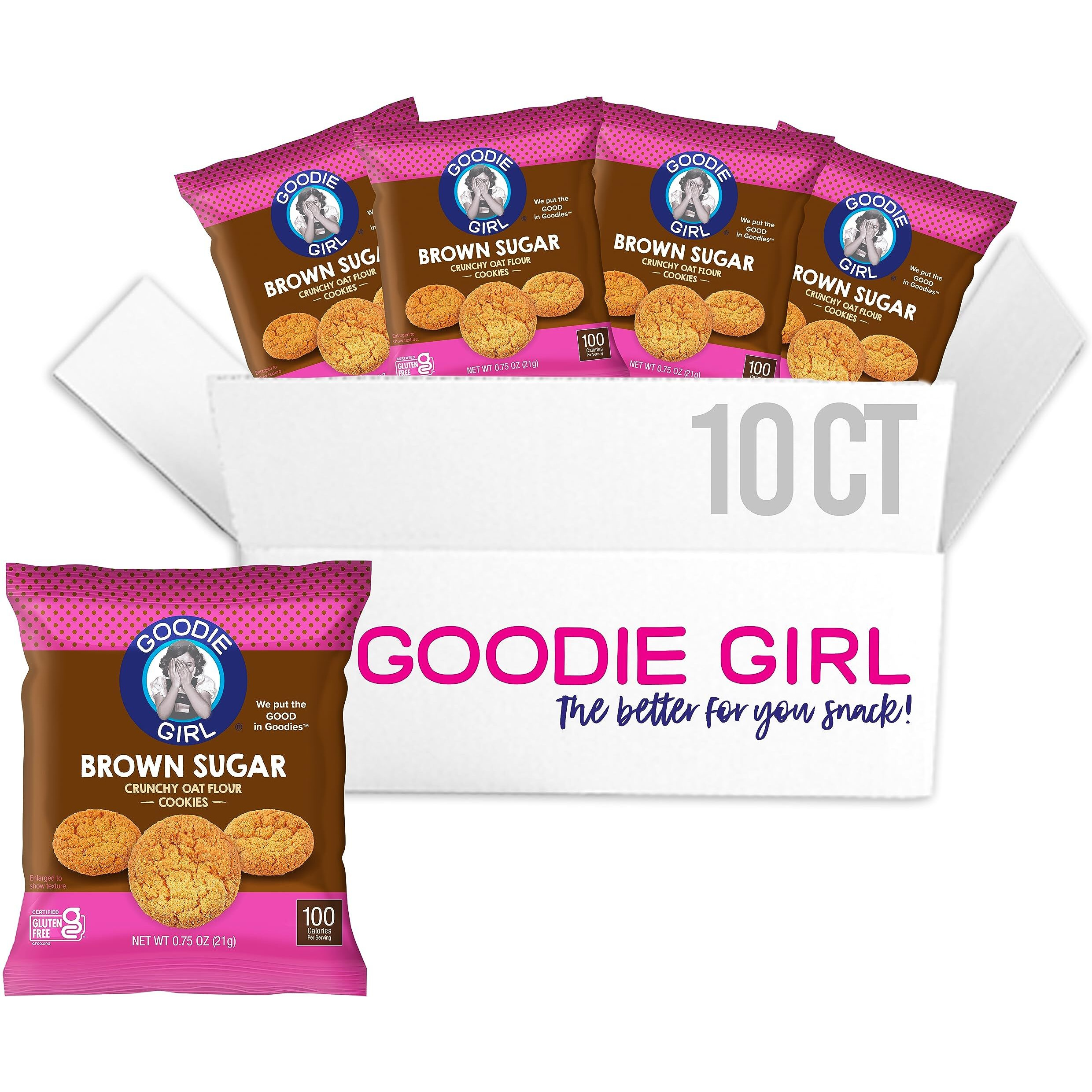 Goodie Girl, Mini Brown Sugar Cookie Snack Packs | Gluten Free, Peanut Free | 100 Calories (10 Pack)