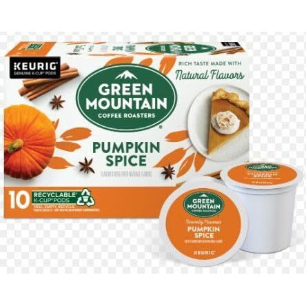 Green Mountain Coffee Roasters Pumpkin Spice, Single-Serve Keurig K-Cup Pods, Flavored Light Roast Coffee, 10 Count