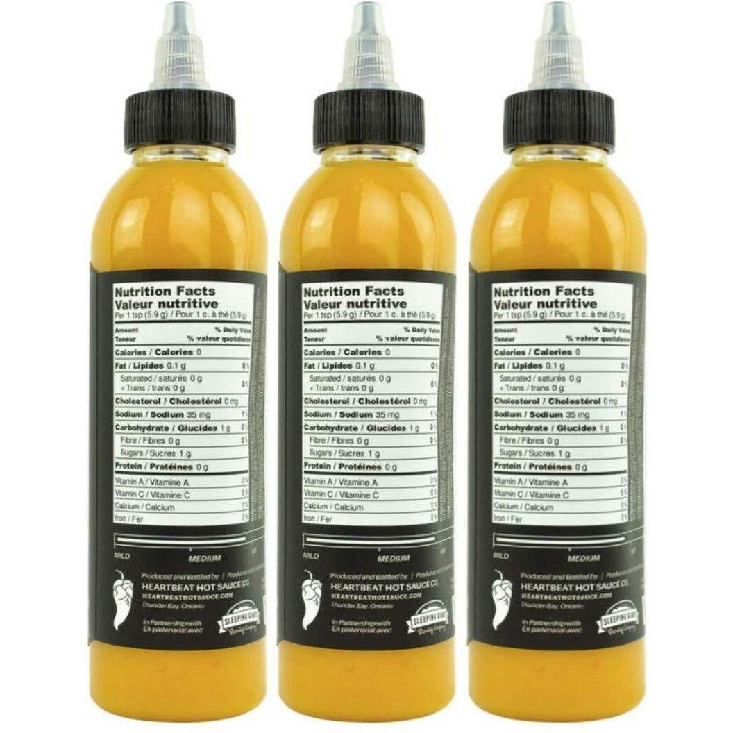 Heartbeat Hot Sauce Co. - Pineapple Habanero, 6 Oz- Small Batch & Handmade, Vegan, Preservative Free, Featured On Hot Ones, 3 Pack