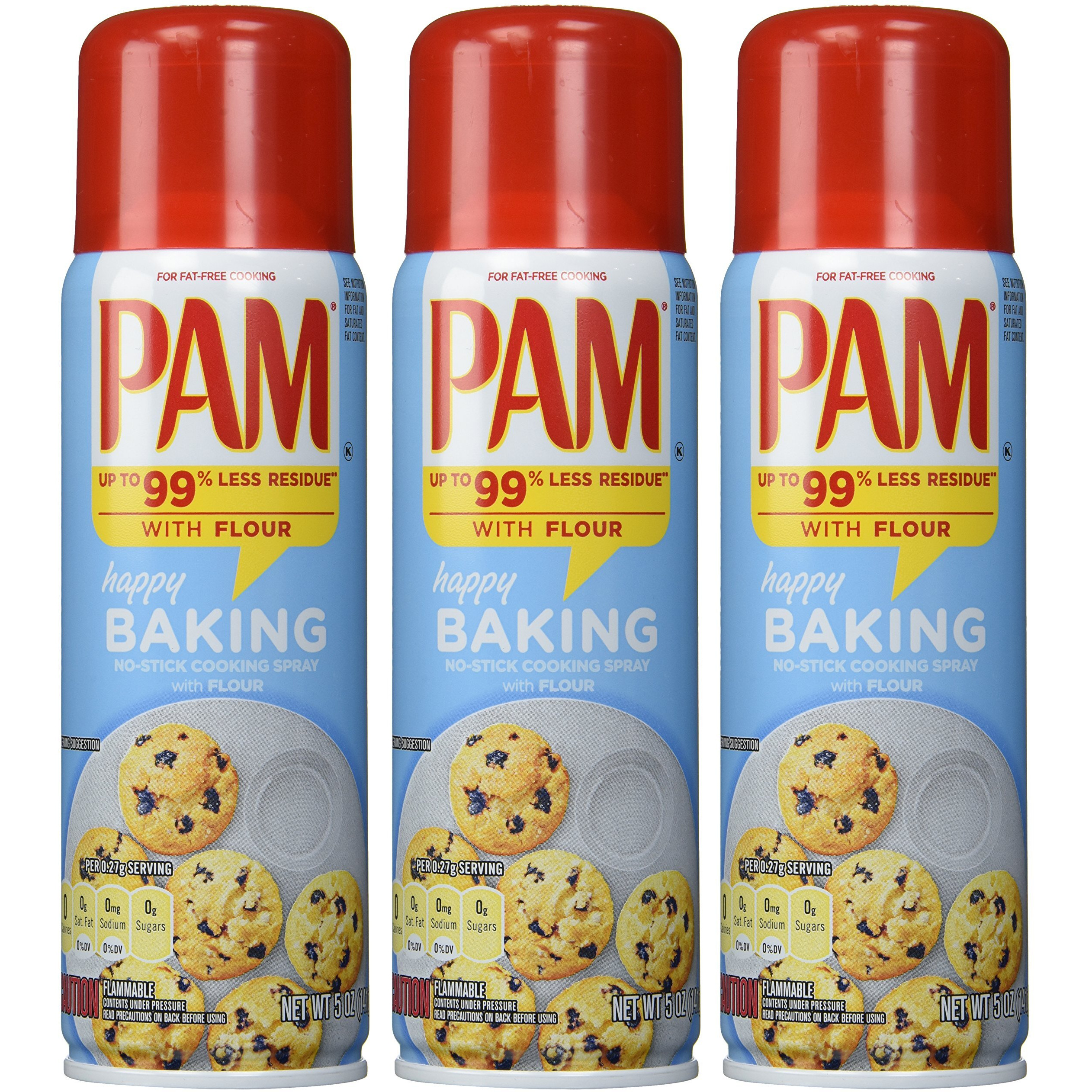 Pam Baking Spray With Flour 5 Fl Oz Pack, 15 Ounce, (Pack Of 3)