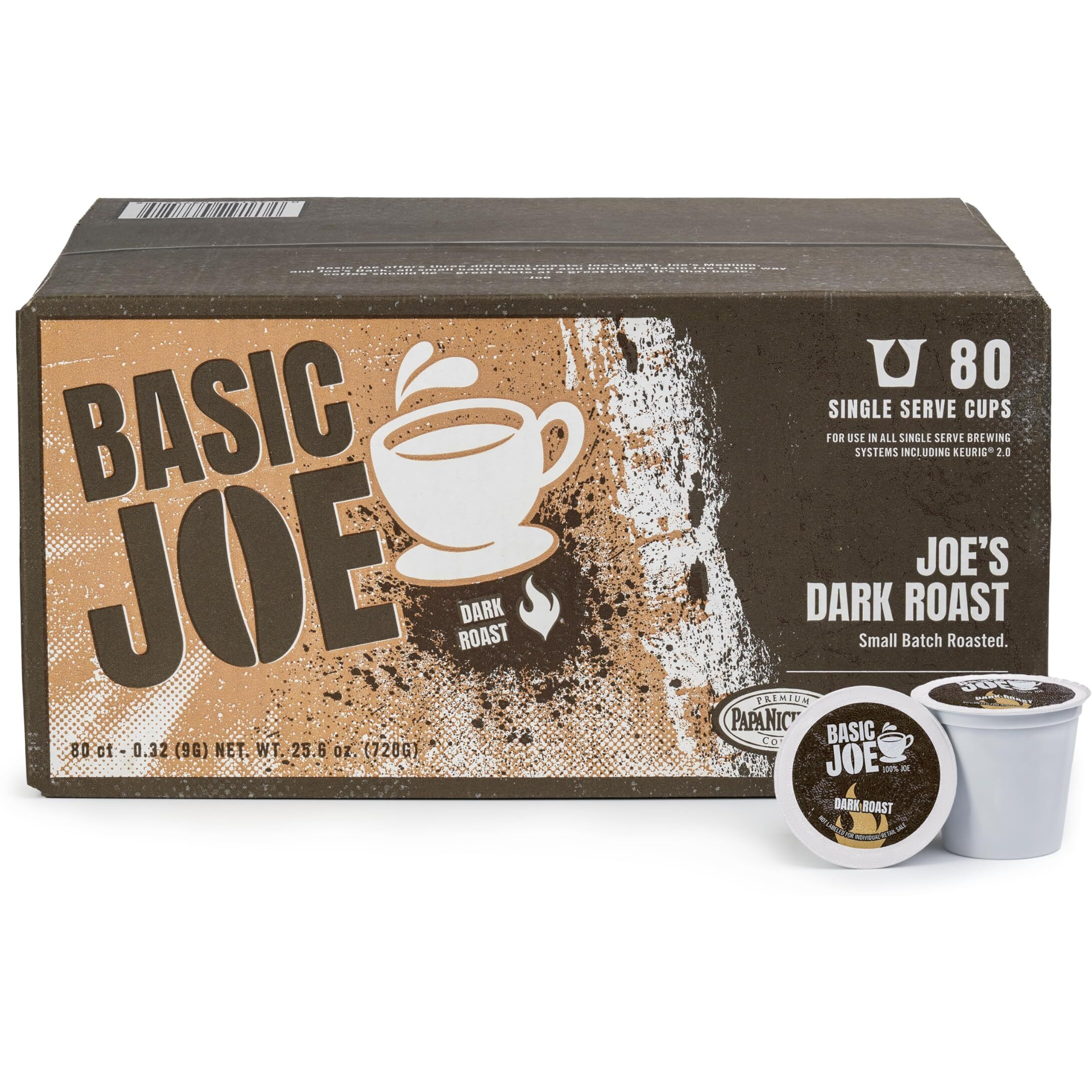 Basic Joe 80-Count 100% Arabica Dark Roast Single Serve Coffee Pods For K-Cup Keurig Brewers