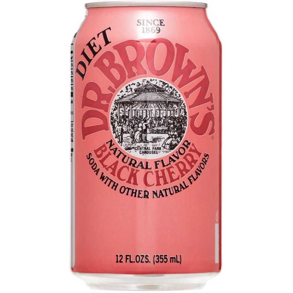 Dr. Browns Soda, Diet Black Cherry, 12 Oz Can (Pack Of 18, Total 216 Oz)