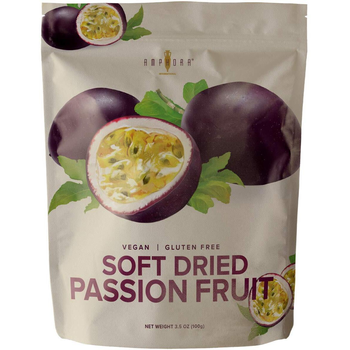 Amphora Conventional Soft Dried Passion Fruit 3.5 Oz (100Gr) Per Pouch ( Case Of 6 Pouches )