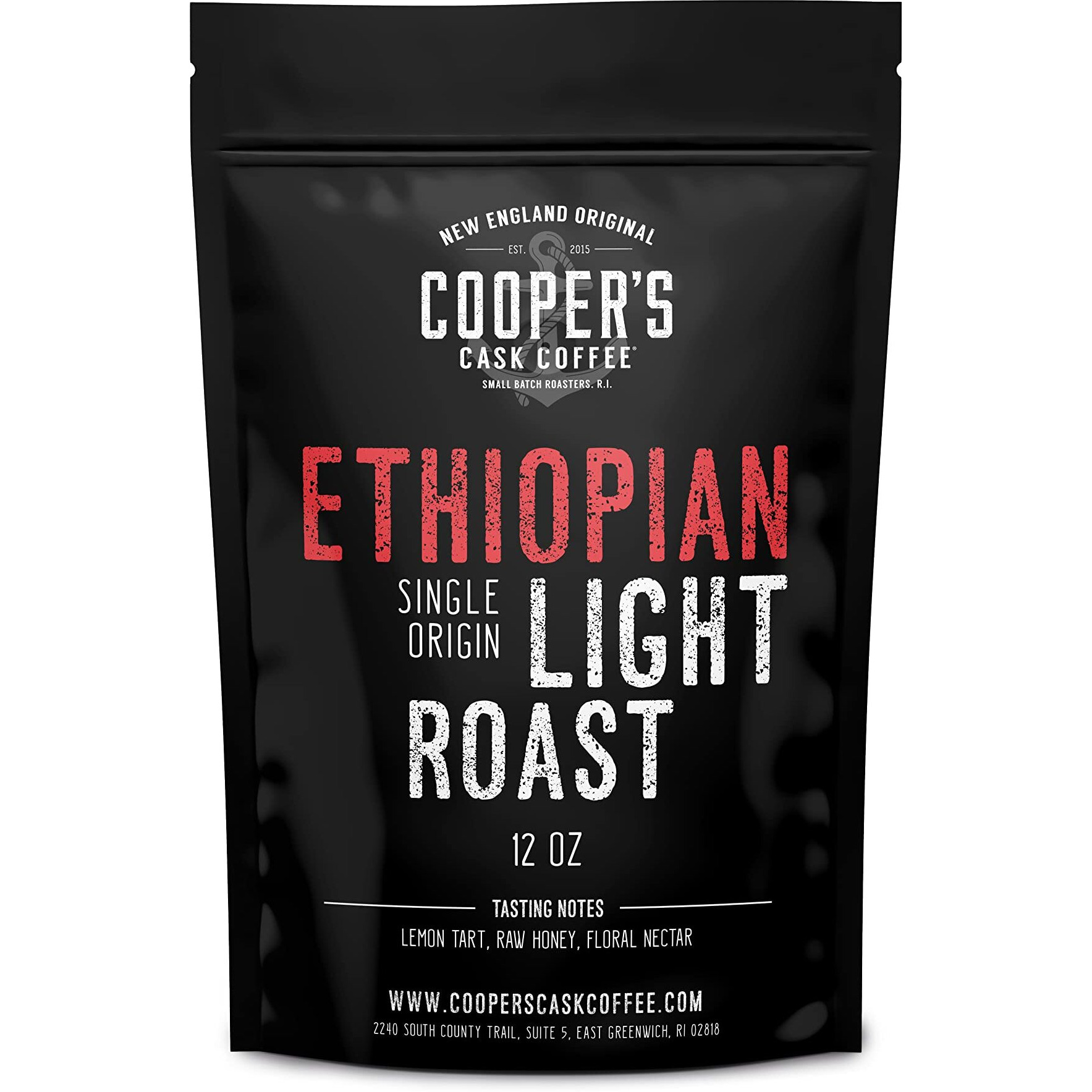 Ethiopian Bold Light Roast Coffee, Gourmet Single-Origin Coffee Beans From Ethiopia, Whole Bean, 12Oz Bag
