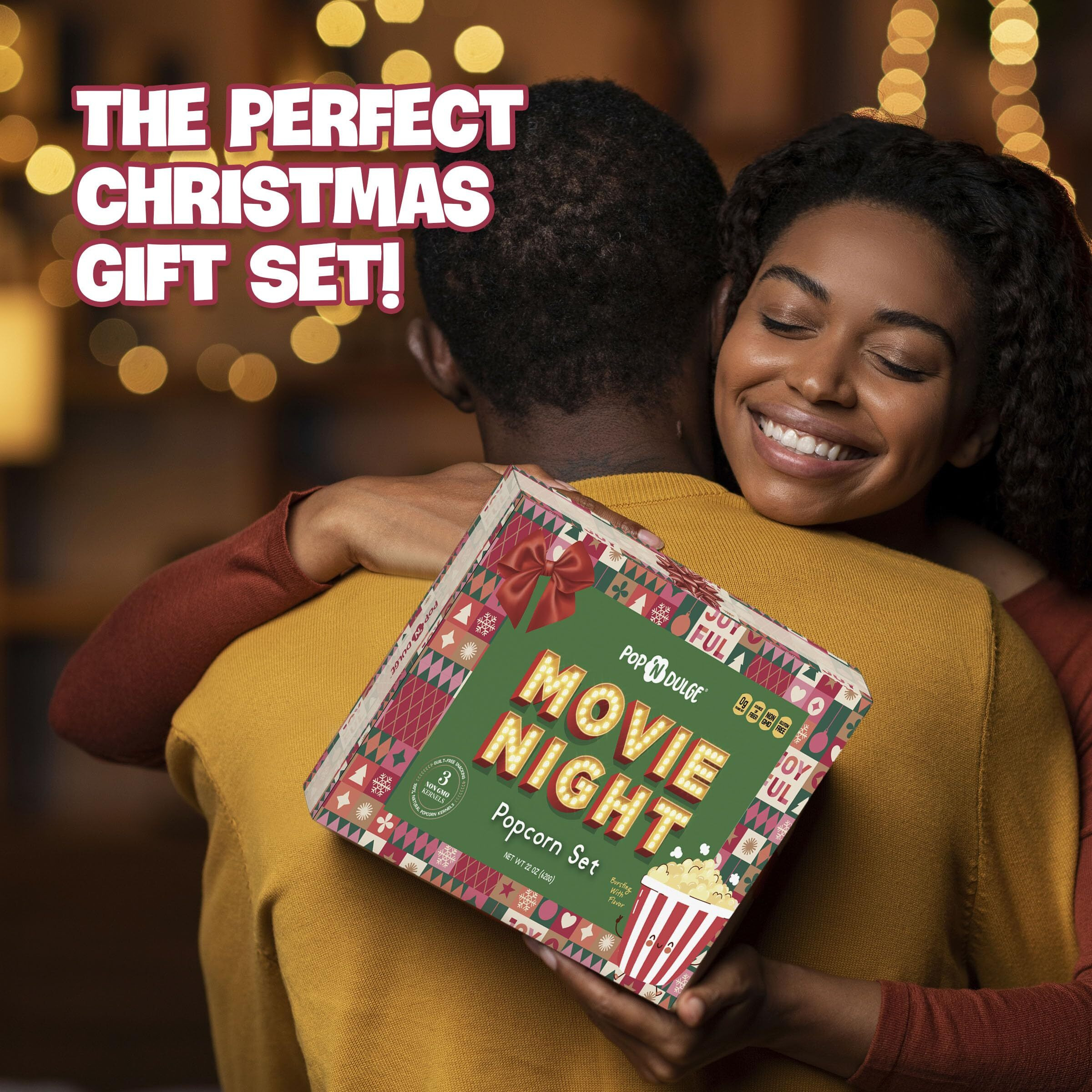 Movie Night Gift Baskets Popcorn Gifts For Christmas Holiday Gift Christmas Gift Sets, 5 Gourmet Popcorn Kernels And 5 Popcorn Flavoring, Non-Gmo Popcorn Gifts - 10 Pack