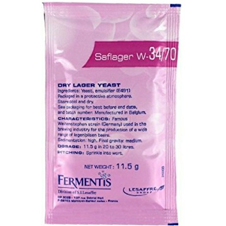 3X Fermentis Saflager W34/70 Beer Yeast Lager And Pilsner Ales 11.5G 10-15L