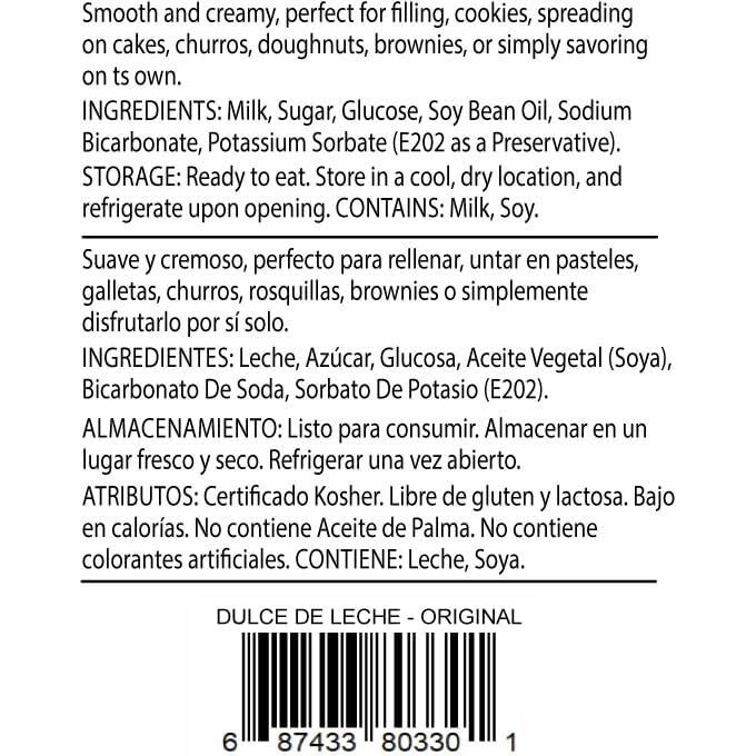Merienda Dulce De Leche Argentino Milk Caramel Spread - Original Argentinean Recipe - Creamy And Smooth Caramel Sauce - Gluten-Free, No Palm Oil, No Artificial Colors (15 Oz, Original) - Pack Of 2