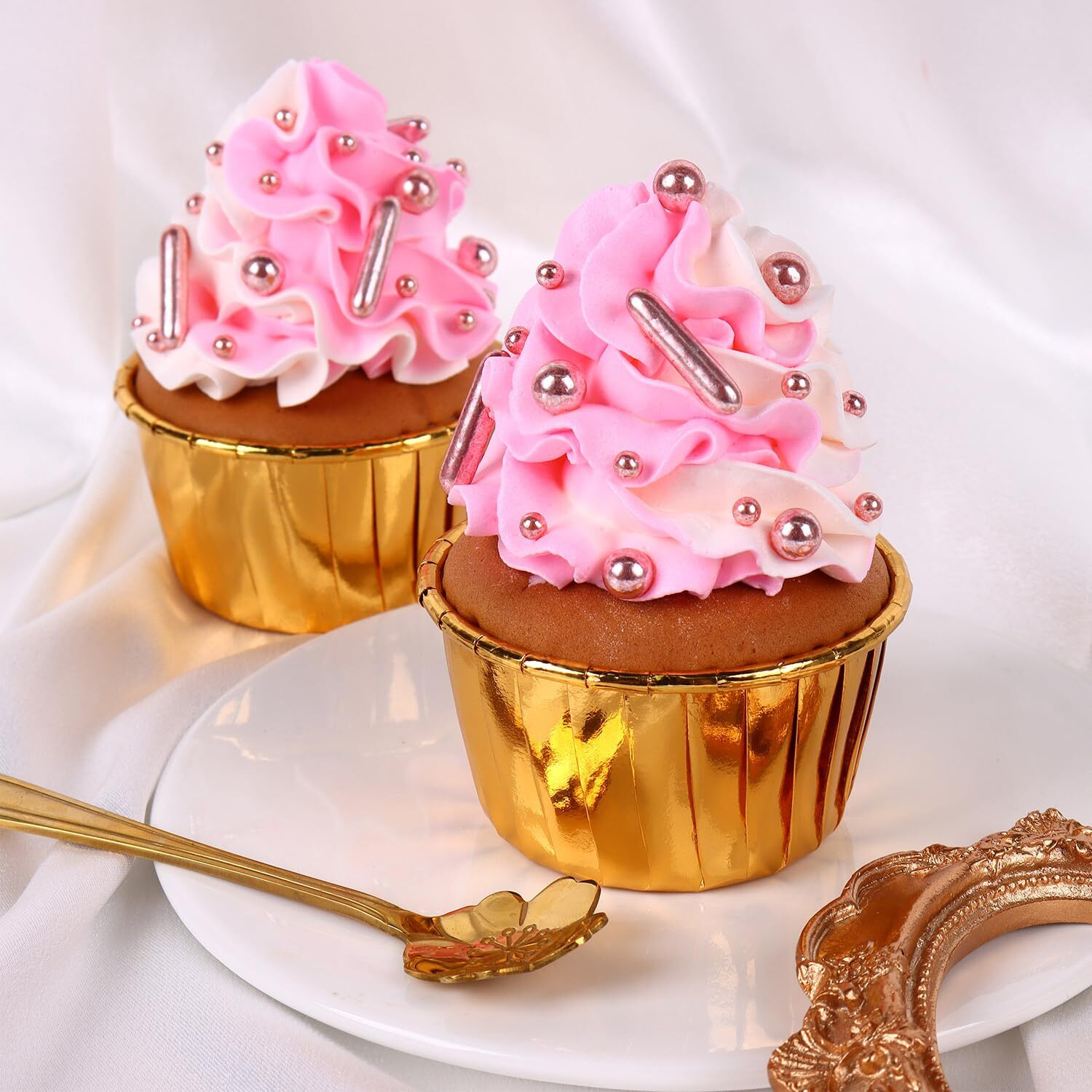 Rose Gold Sprinkles For Cake Decorating, Valentine's Day Sprinkles, Rose Pearl Sugar Cupcake, Cookies, Ice Cream Toppings, 3.5 Ounces Cake Decorationss Baking, Perfect For Wedding, New Years Eve, Christmas Party