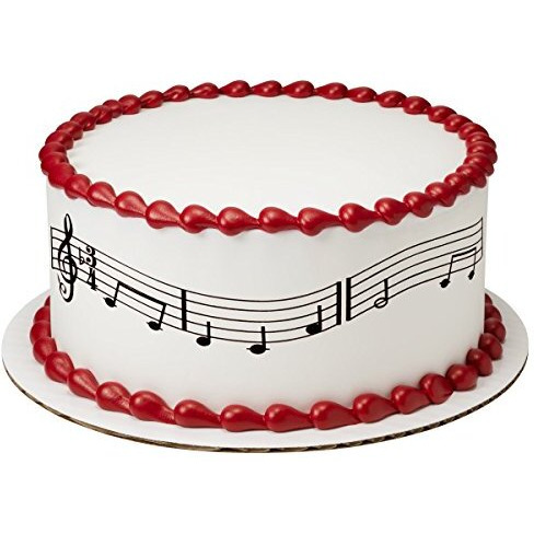 Music Notes Edible Cake Border Strips-3 Strips Yellow