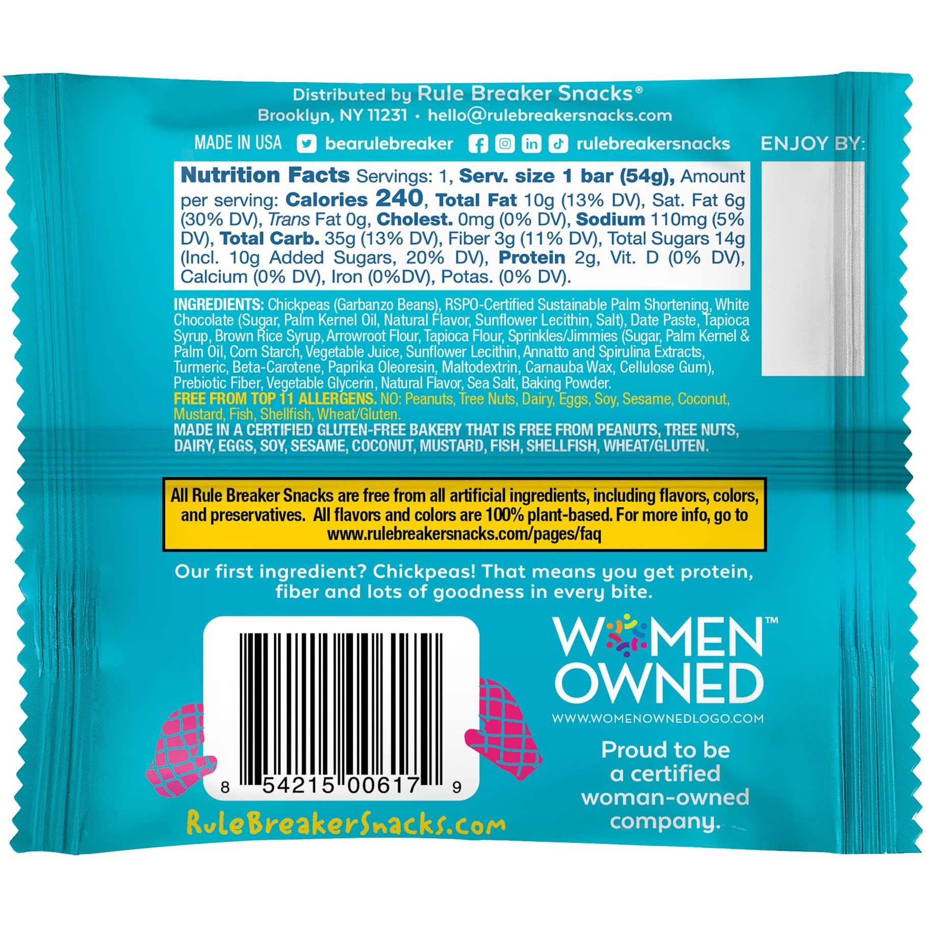 Rule Breaker Snacks Birthday Cake | Vegan, Gluten-Free, Nut-Free, Top 11 Allergen-Free | Great For School, Office | Pack Of 12