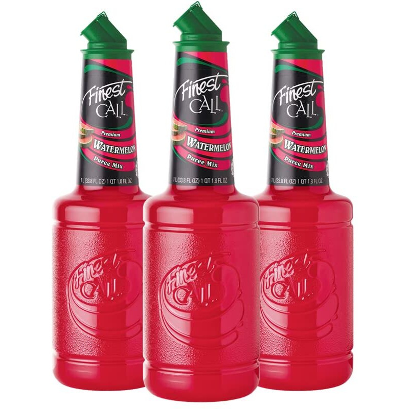Finest Call Premium Watermelon Fruit Puree Drink Mix, 1 Liter Bottle (33.8 Fl Oz), Pack Of 3