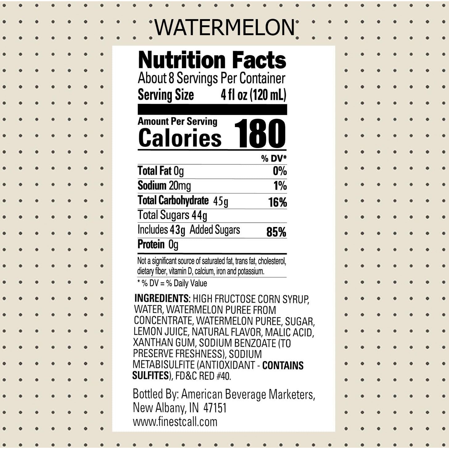 Finest Call Premium Watermelon Fruit Puree Drink Mix, 1 Liter Bottle (33.8 Fl Oz), Pack Of 3