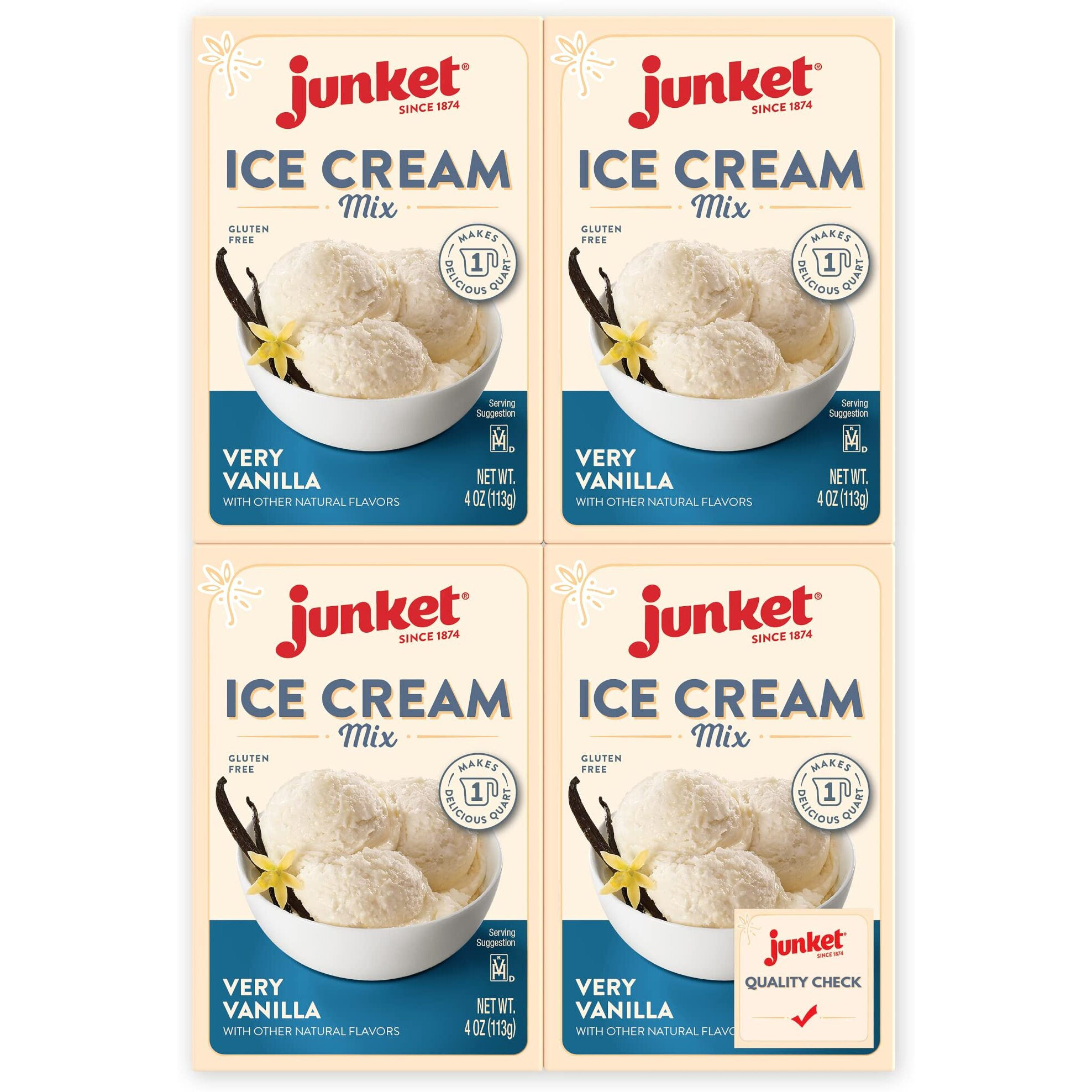 Junket Ice Cream Mix Very Vanilla, 4 Ounce (Pack Of 4)