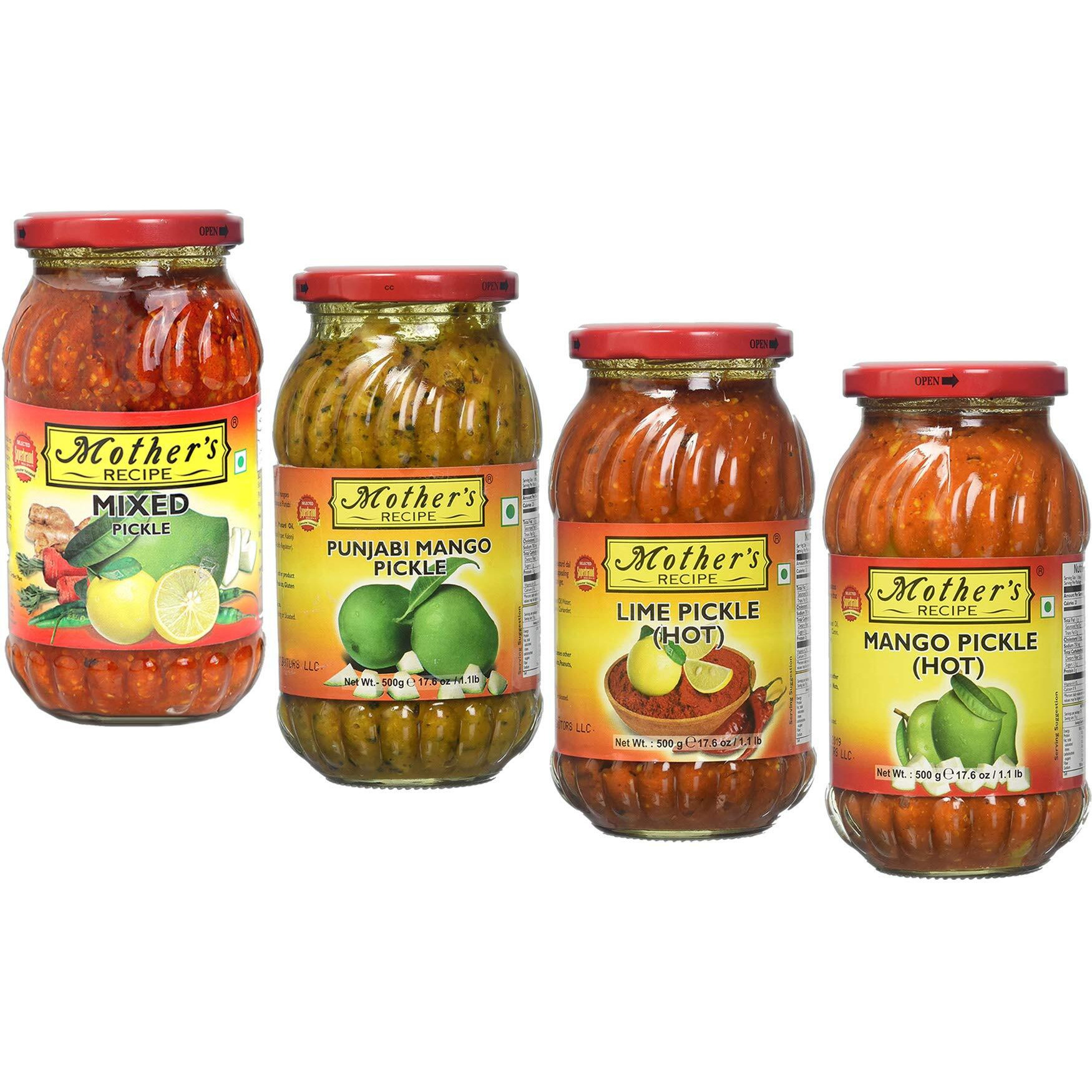Mother's Recipe - Pickle Combo 4In1 (Mixed, Punjabi Mango, Lime Hot, Mango Hot) 500G X 4