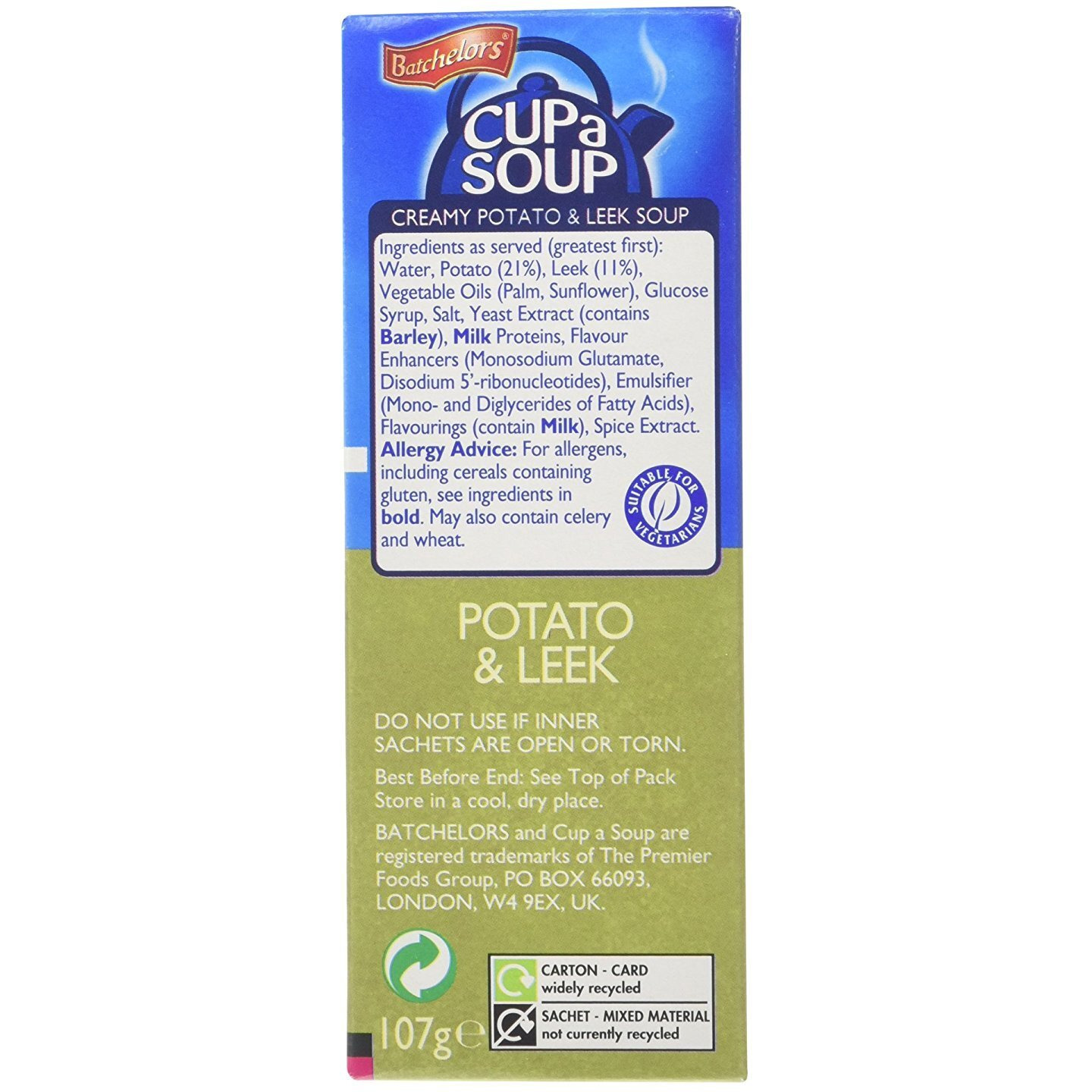 Batchelors Cup A Soup Creamy Potato & Leek 107G