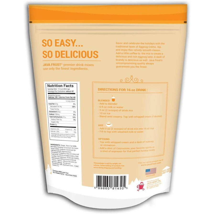 Eggnog Creme Drink Mix, 4 Lb Bag