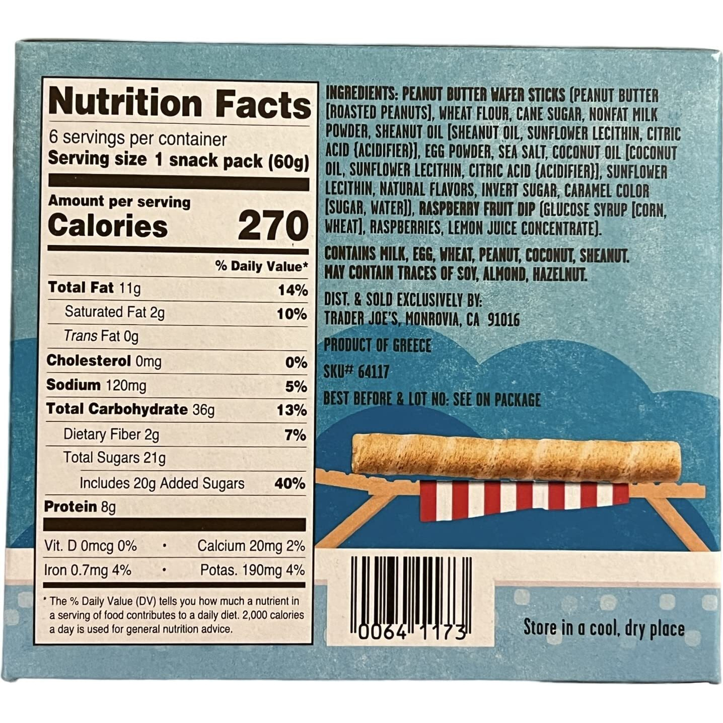 Trader Joes Pb&J Crispy Peanut Butter-Filled Wafer Sticks With Raspberry Fruit Dip, One Box Of 6 Packs, Total 12.7 Oz, 6 Count (Pack Of 1)