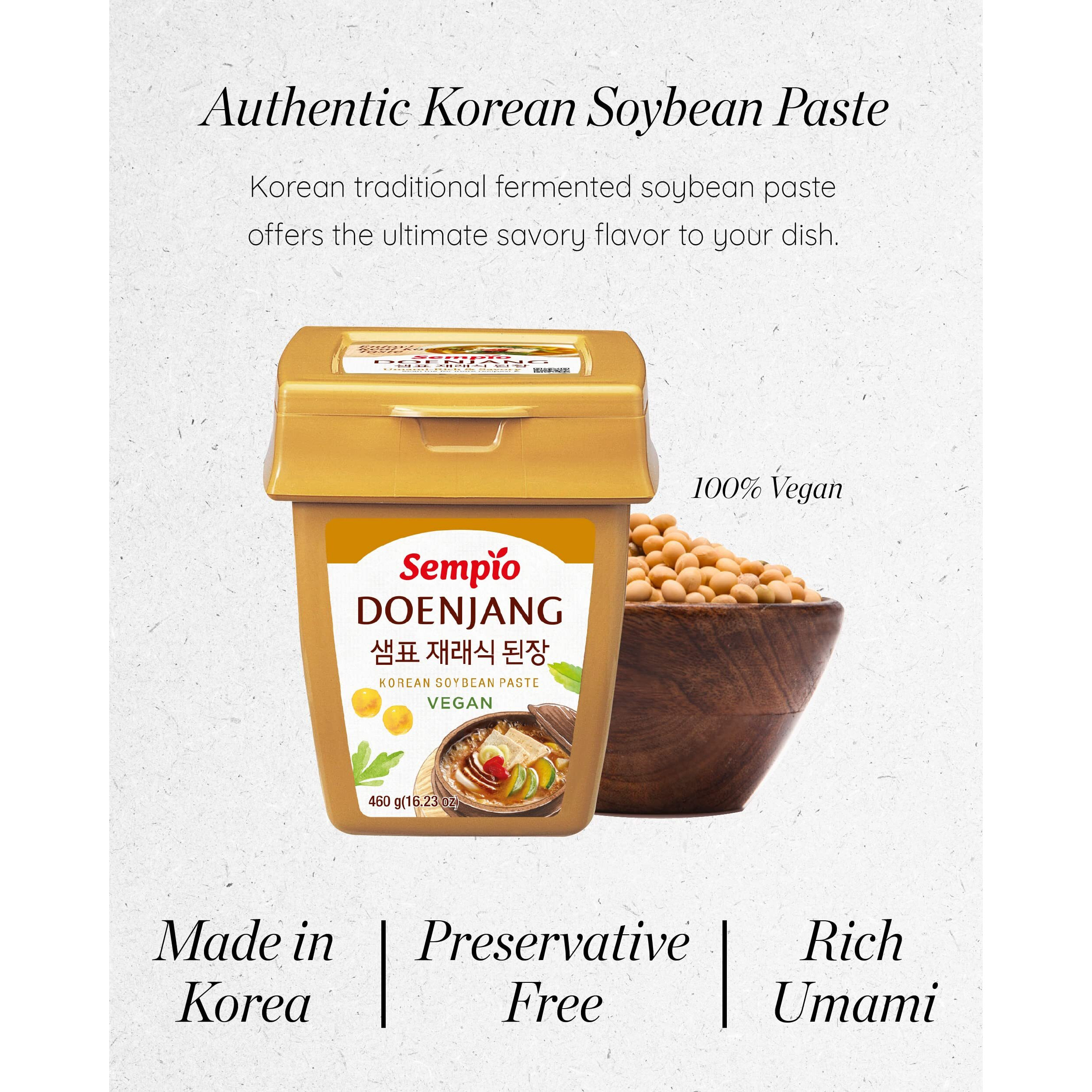Sempio Doenjang (16.2Oz) - Korean Soybean Paste, Umami Flavor. Traditional Authentic Miso Sauce. Vegan, Preservative-Free