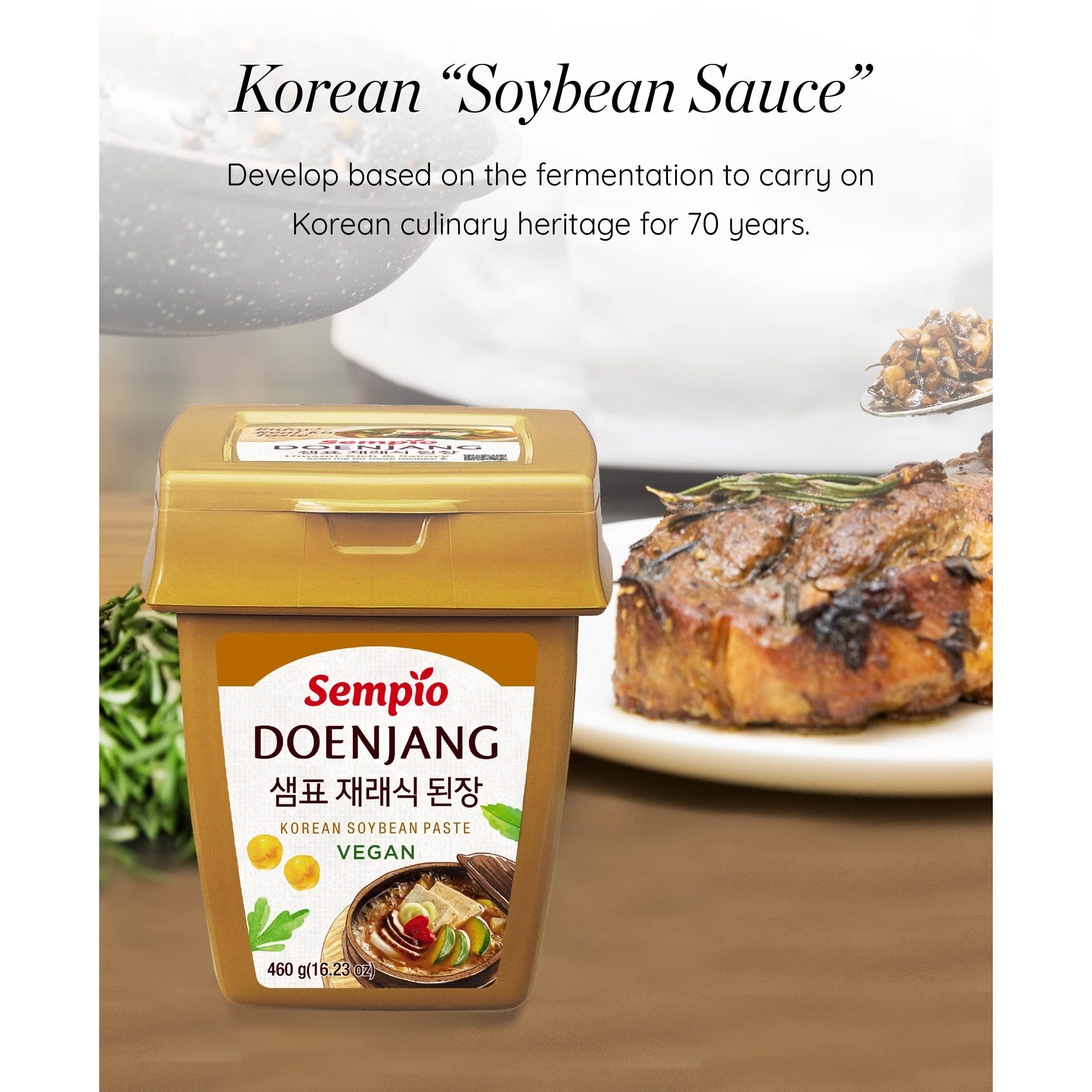 Sempio Doenjang (16.2Oz) - Korean Soybean Paste, Umami Flavor. Traditional Authentic Miso Sauce. Vegan, Preservative-Free