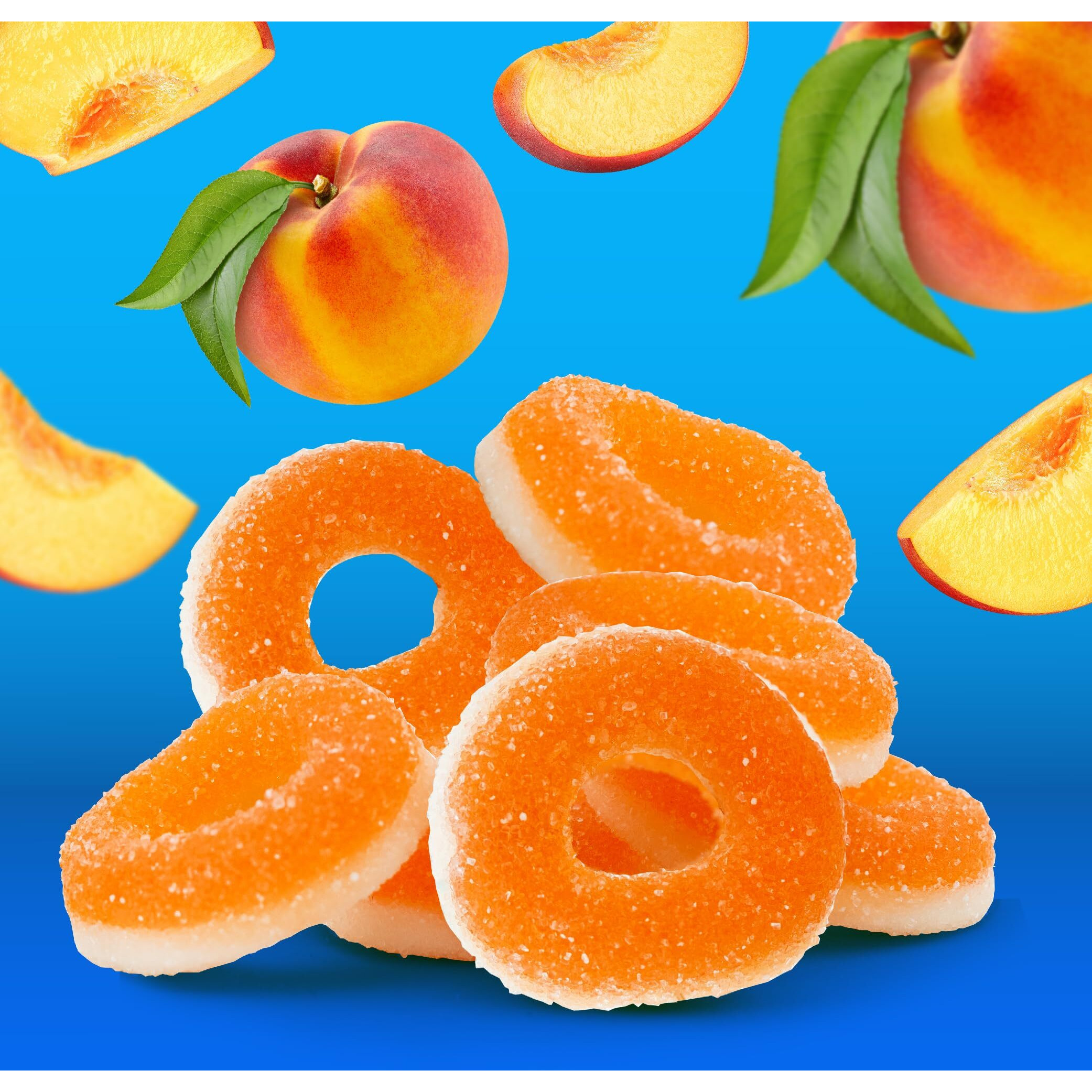 Peach Rings Gummy Candy, Bulk Pack 2 Pounds