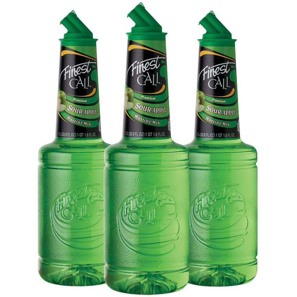 Finest Call Premium Sour Apple Martini Drink Mix, 1 Liter Bottle (33.8 Fl Oz), Pack Of 3