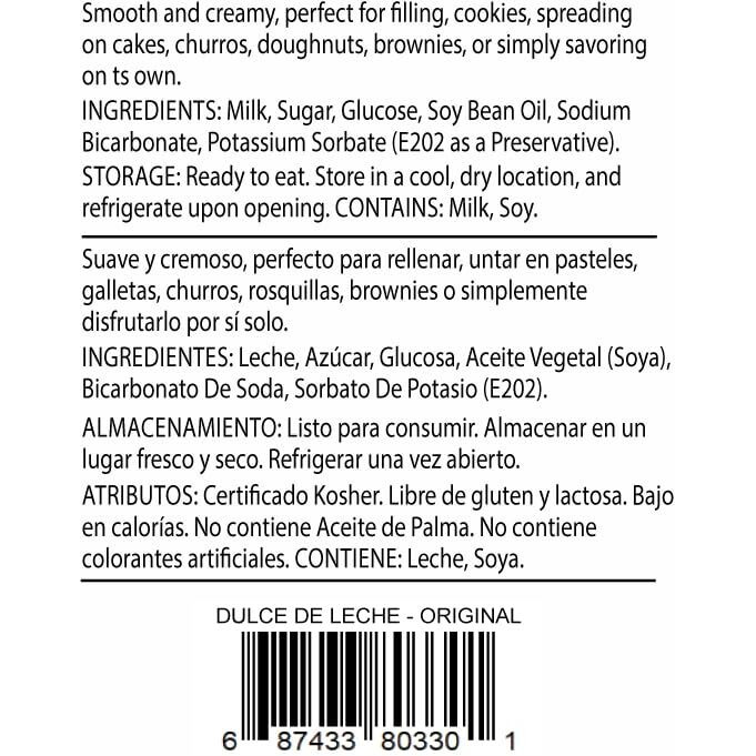 Merienda Dulce De Leche Argentino Milk Caramel Spread - Original Argentinean Recipe - Creamy And Smooth Caramel Sauce - Gluten-Free, No Palm Oil, No Artificial Colors (15 Oz, Original)