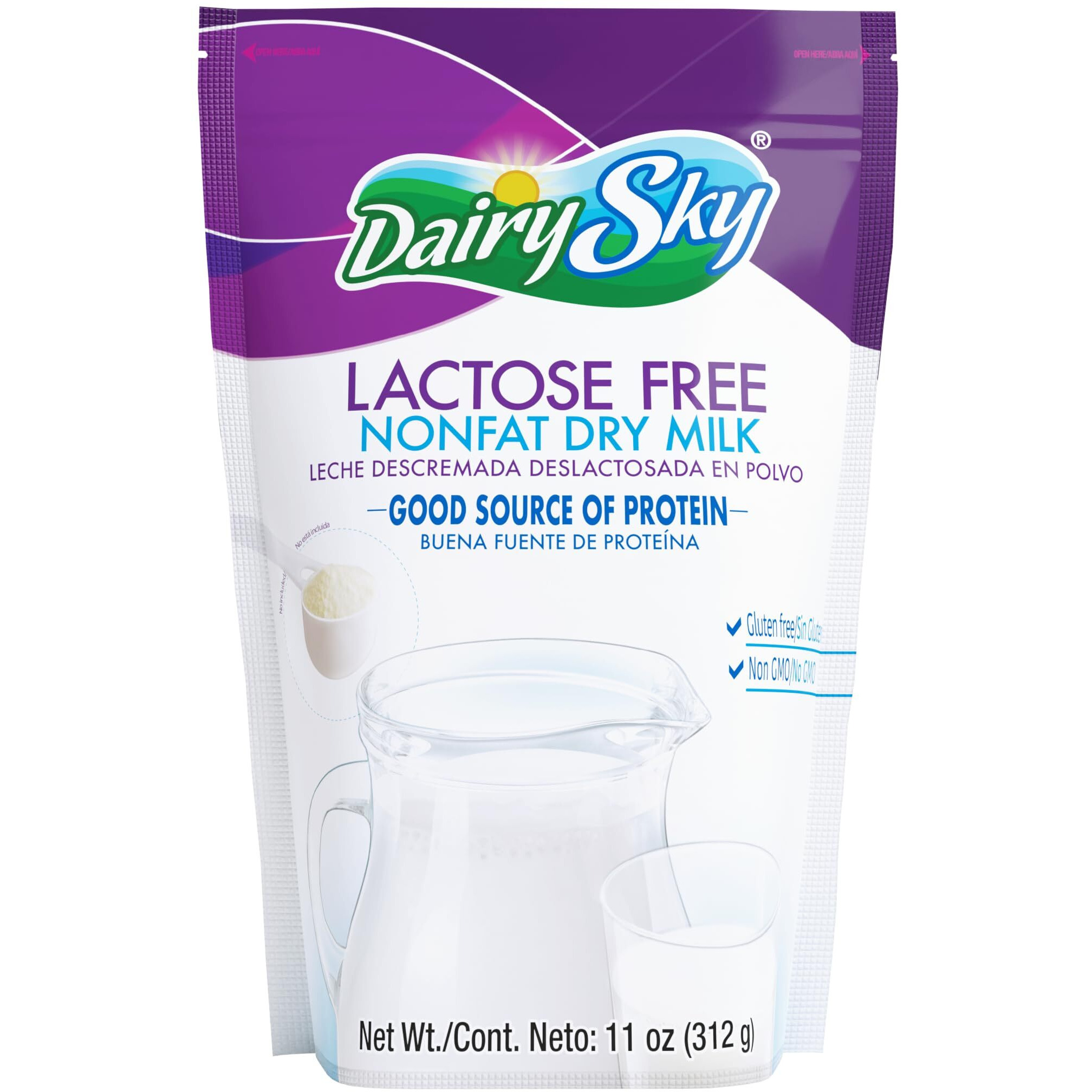 Dairysky Lactose Free Milk Powder 11 Oz - Skim Milk Powder, Non Gmo Fat Free For Baking & Coffee, Kosher With Protein & Calcium | Great Substitute For Liquid Milk | Rbst Hormone-Free