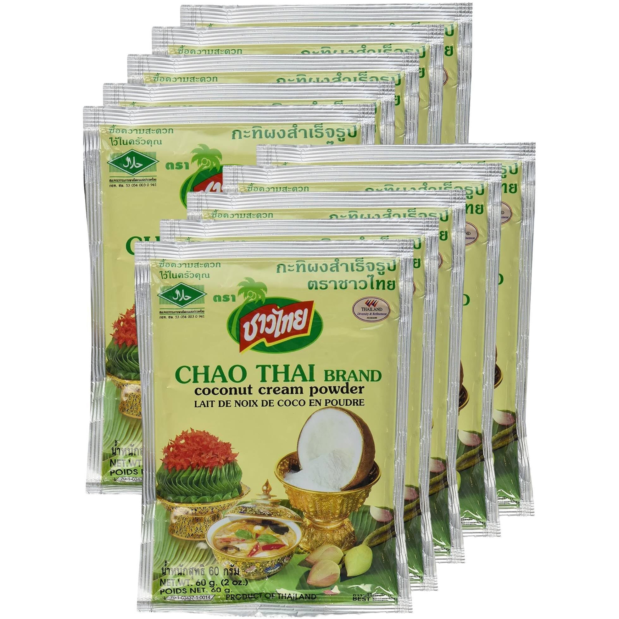 Coconut Milk Cream Powder Chao Thai Size 60 G(2.0 Oz) X 10 Bags