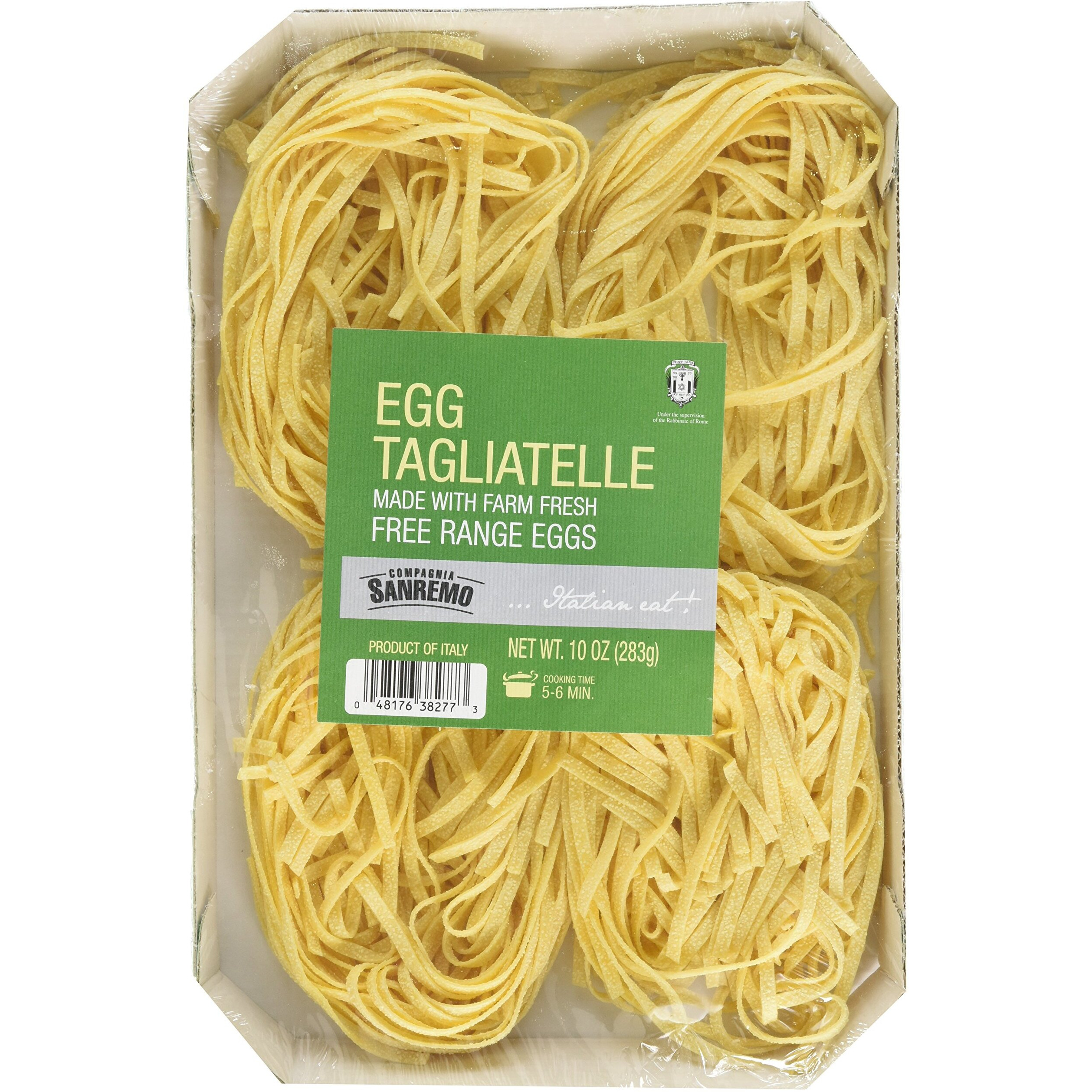Compagnia Sanremo Pasta Italian Egg Tagliatelle Pasta - Non-Gmo, Free Range Egg Traditional Tagliatelle - 10 Oz (Pack Of 1) - Product Of Italy