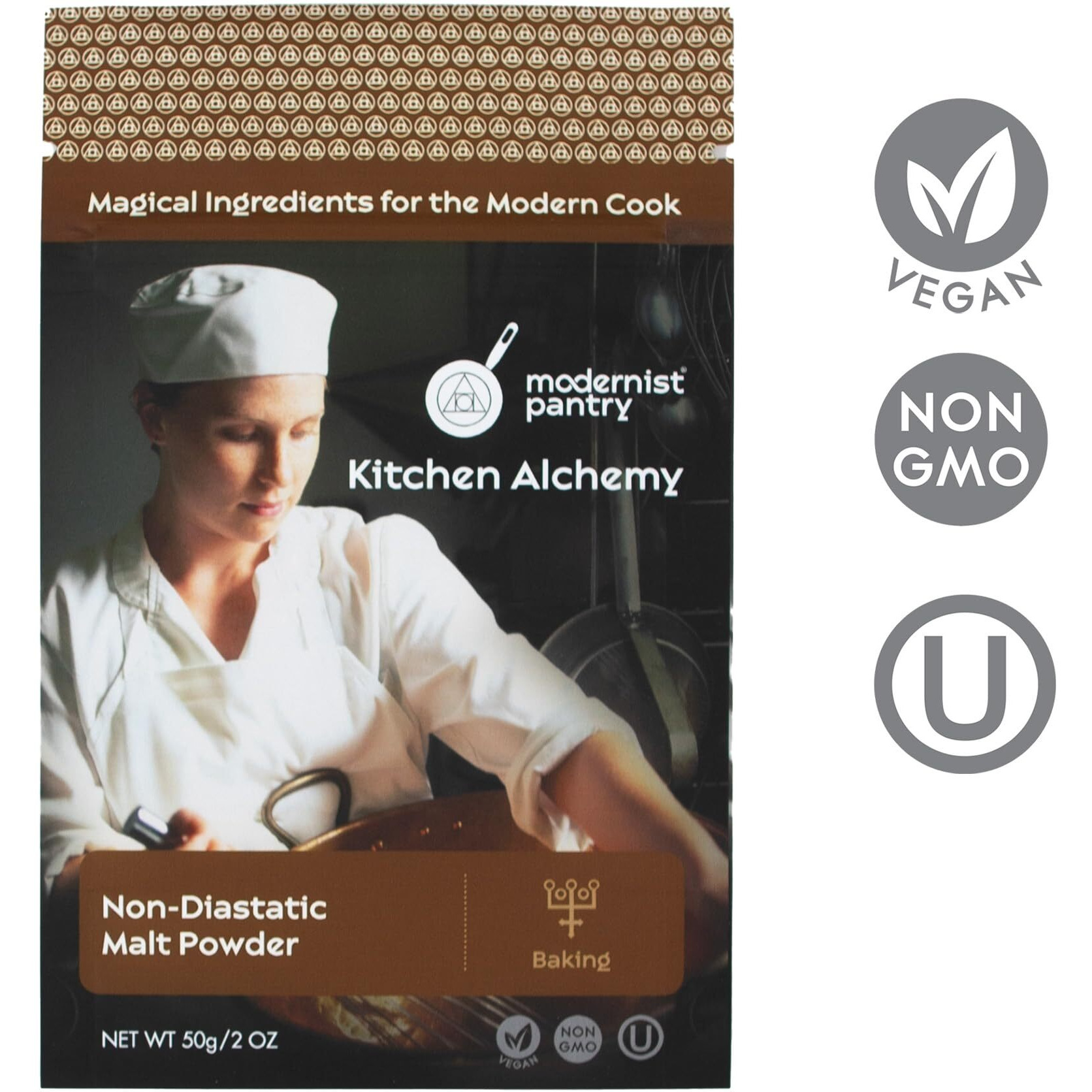 Non-Diastatic Barley Malt Powder  Non-Gmo Vegan Ou Kosher Certified - 50G/2Oz