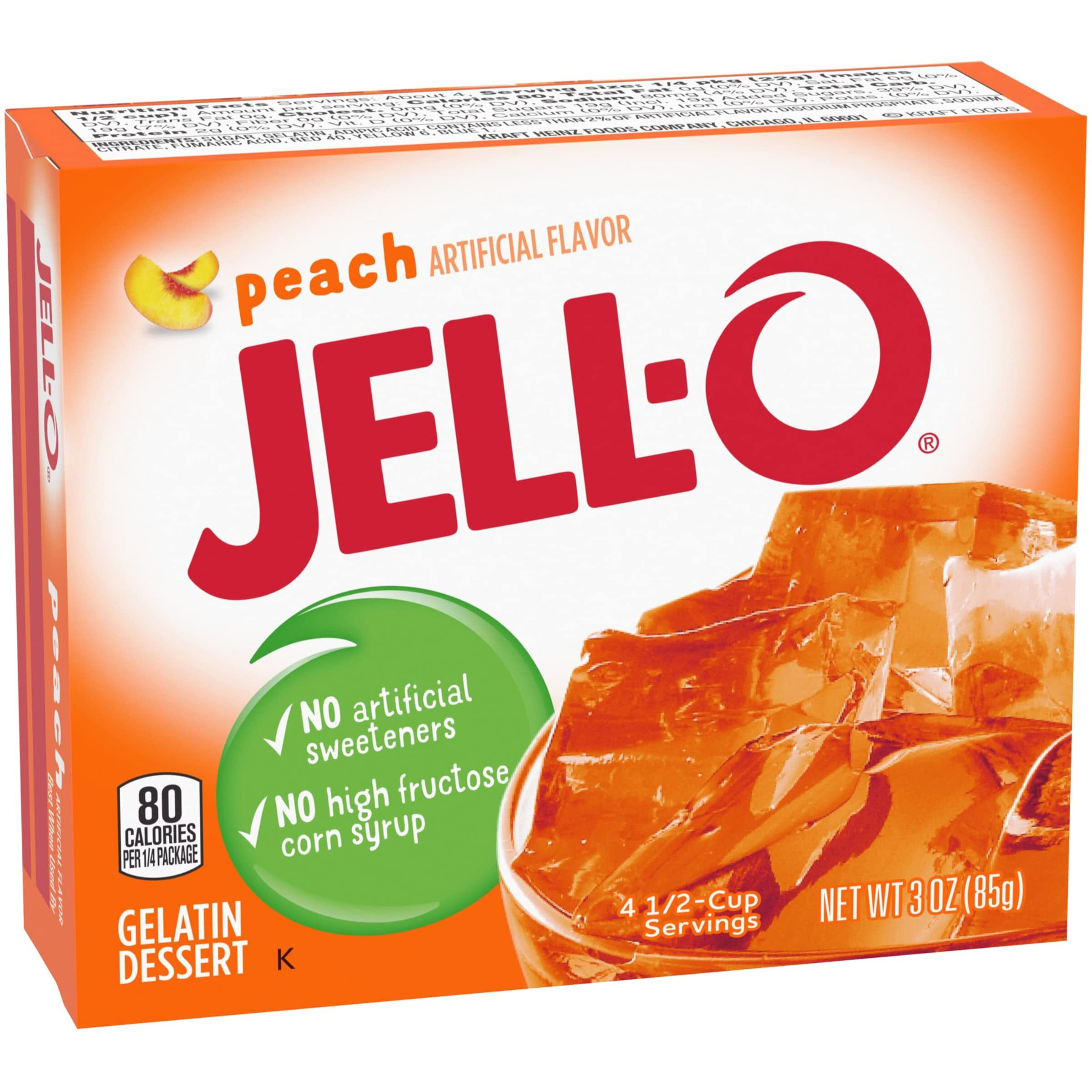 Jell-O, Gelatin Dessert, Peach (Pack Of 6)