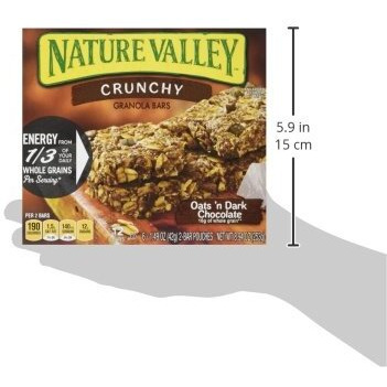 Nature Valley Crunchy Oats'N Dark Chocolate Granola Bars 8.94 Oz (Pack Of 12)
